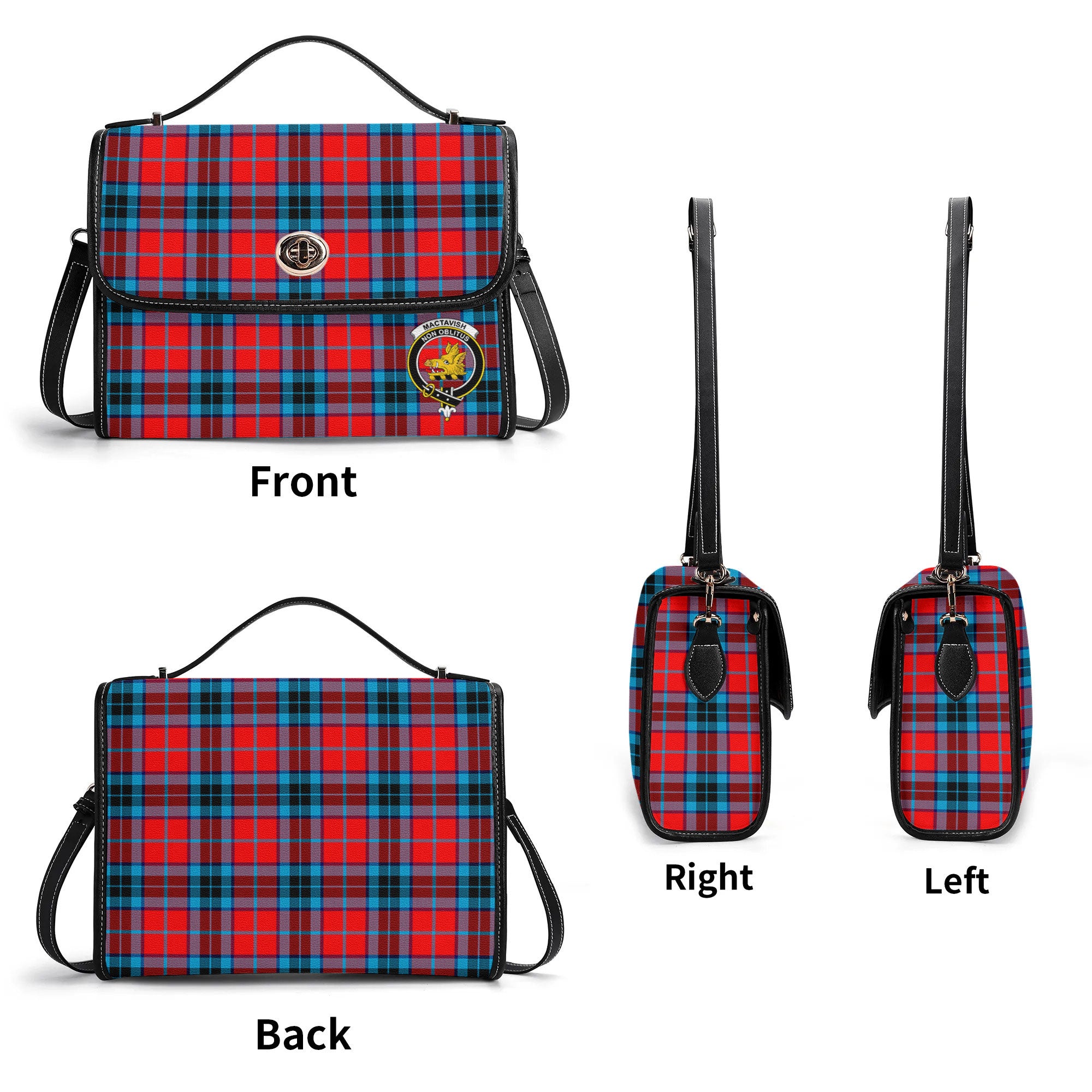 MacTavish Modern Tartan Crest Satchel Bag