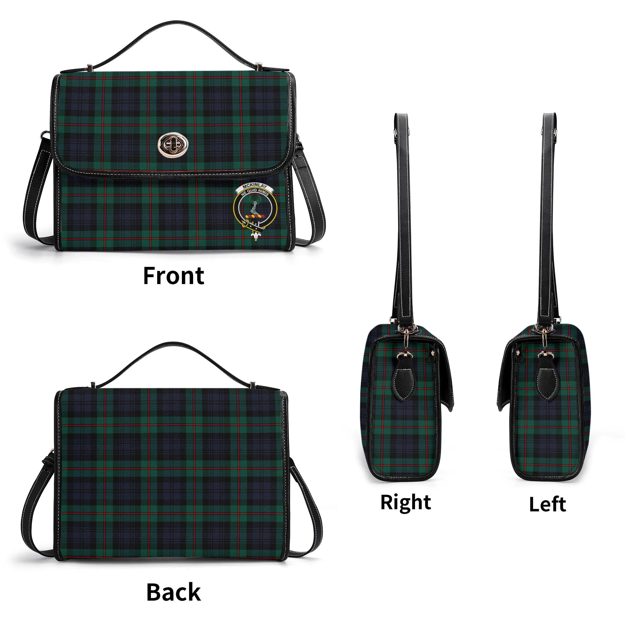 McKinlay Modern Tartan Crest Satchel Bag