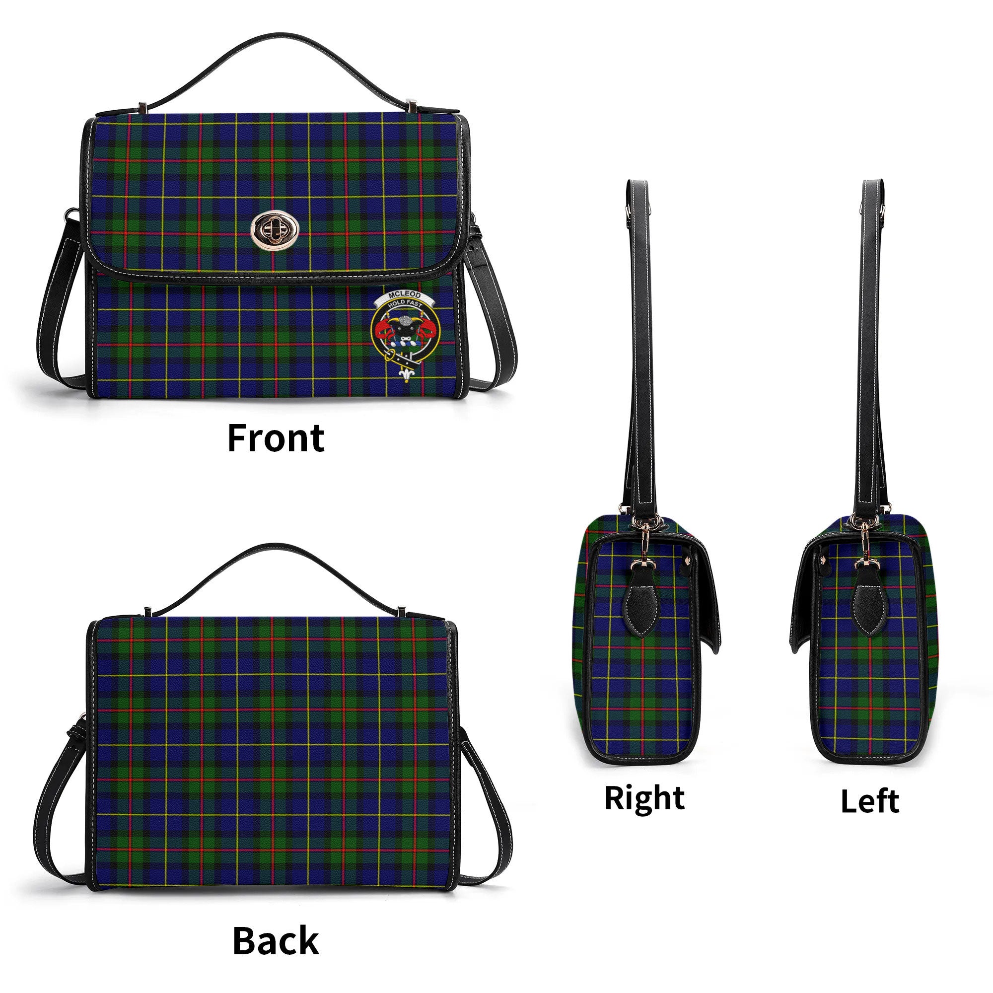McLeod of Harris Modern Tartan Crest Satchel Bag