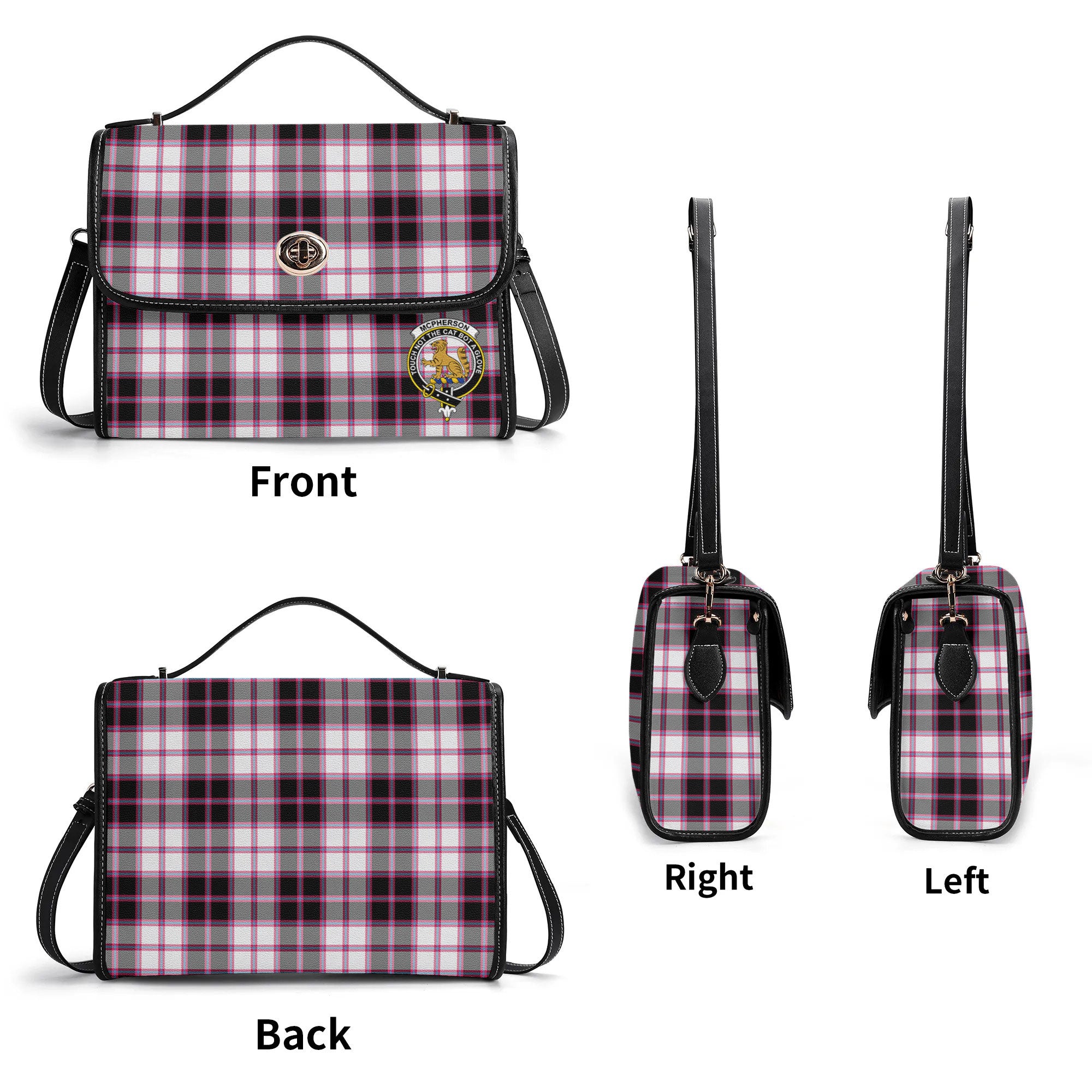 McPherson Hunting Modern Tartan Crest Satchel Bag