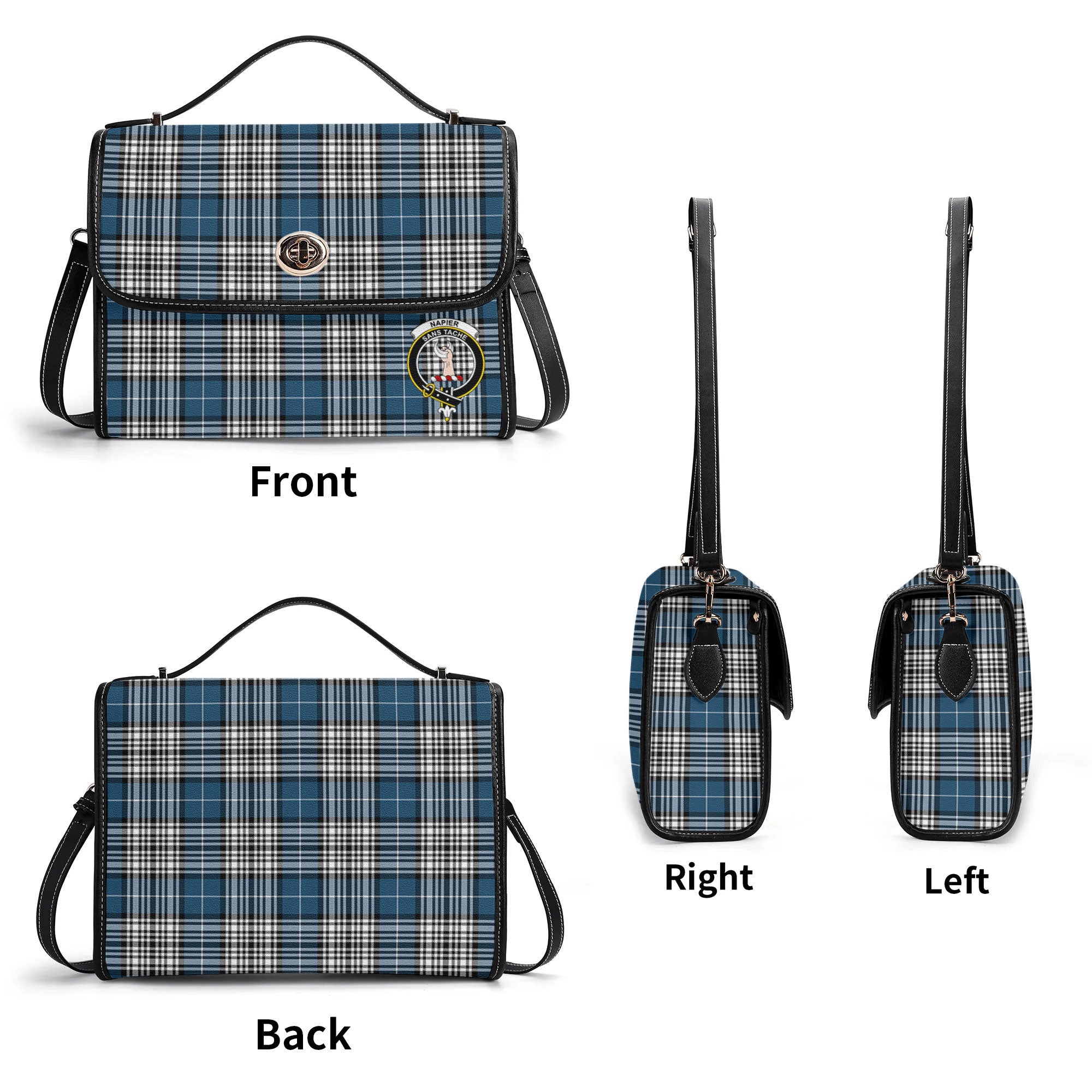 Napier Modern Tartan Crest Satchel Bag