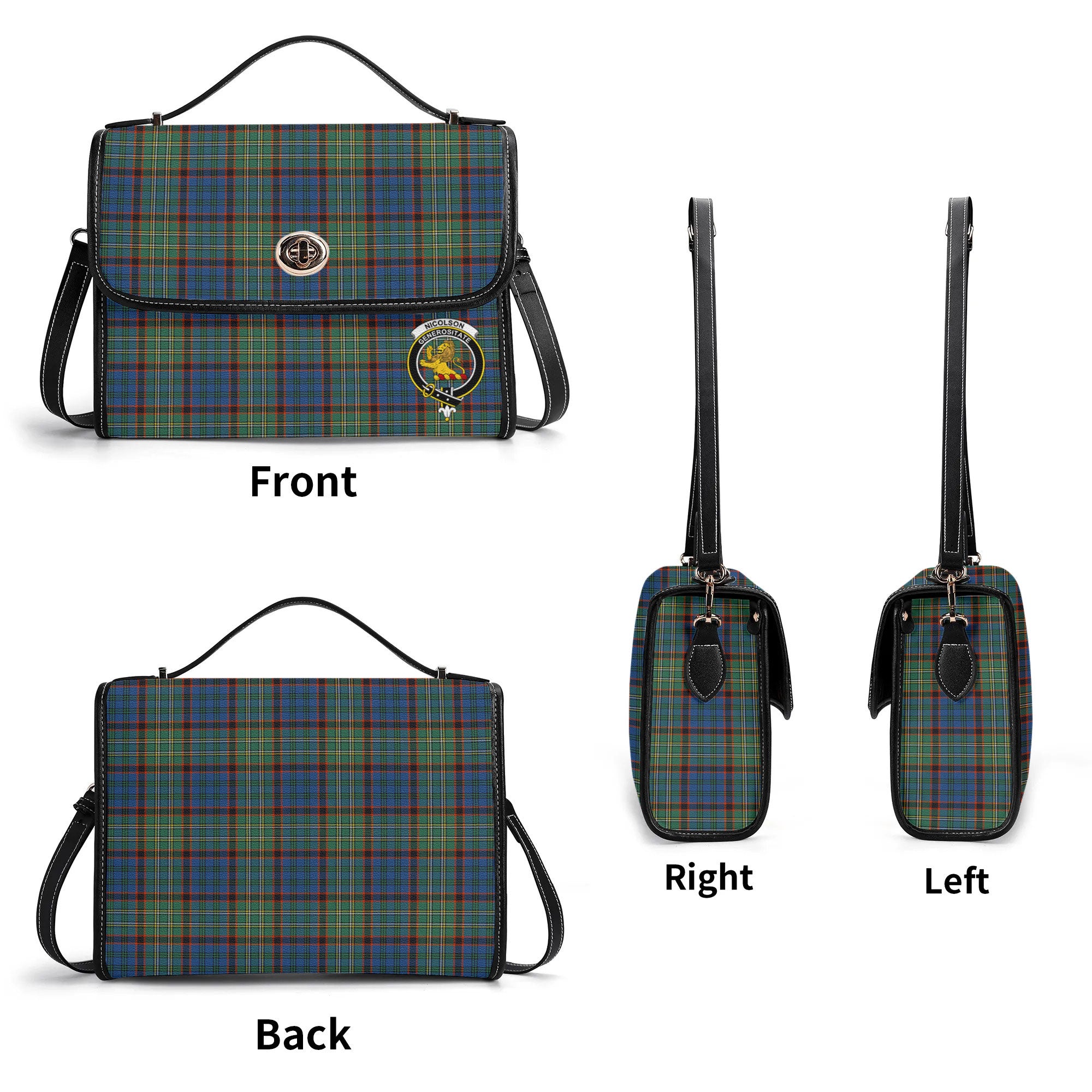 Nicolson Hunting Ancient Tartan Crest Satchel Bag