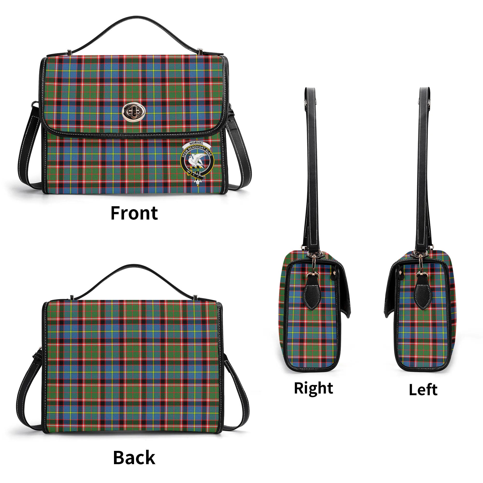 Norvel (or Norvill) Tartan Crest Satchel Bag