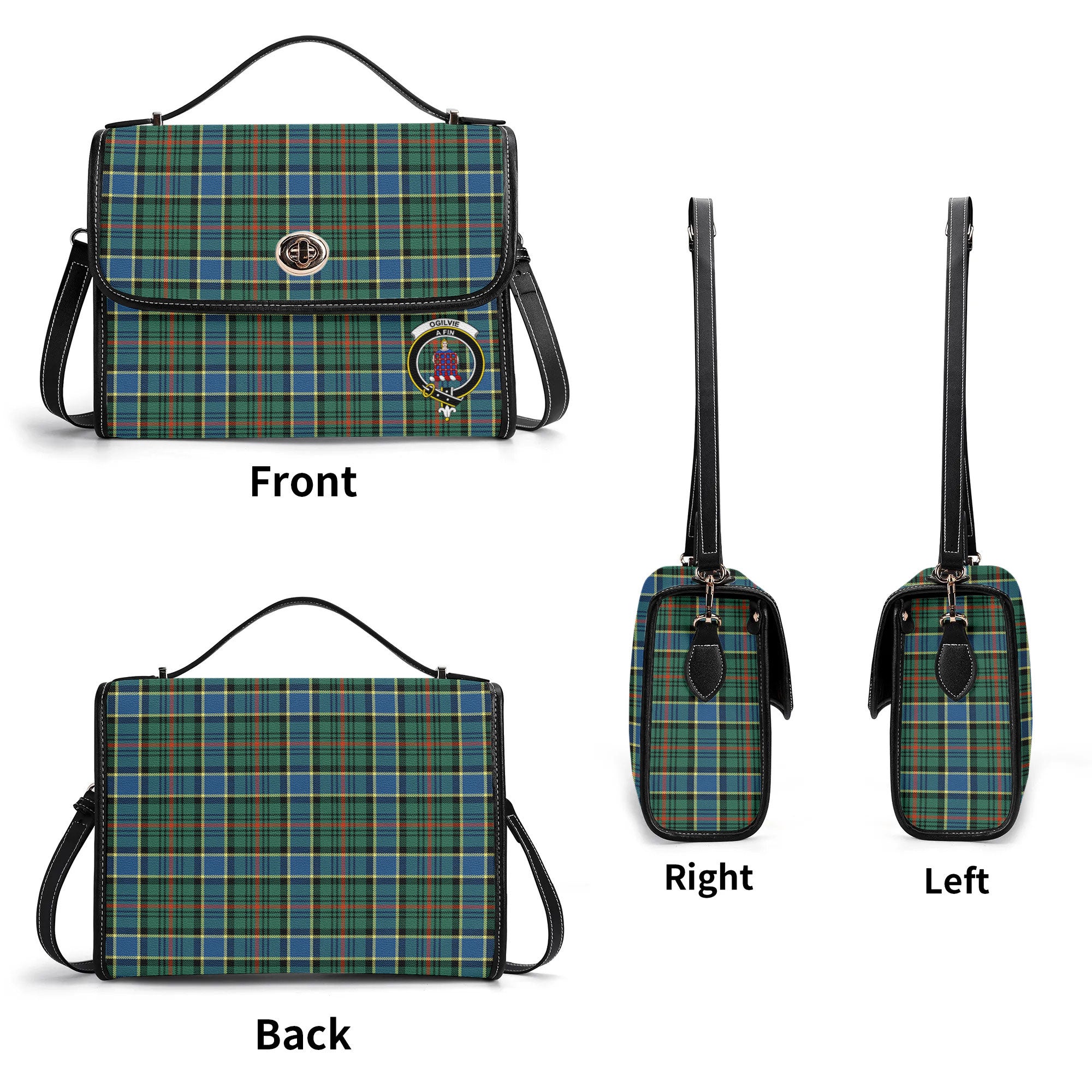 Ogilvie Hunting Ancient Tartan Crest Satchel Bag
