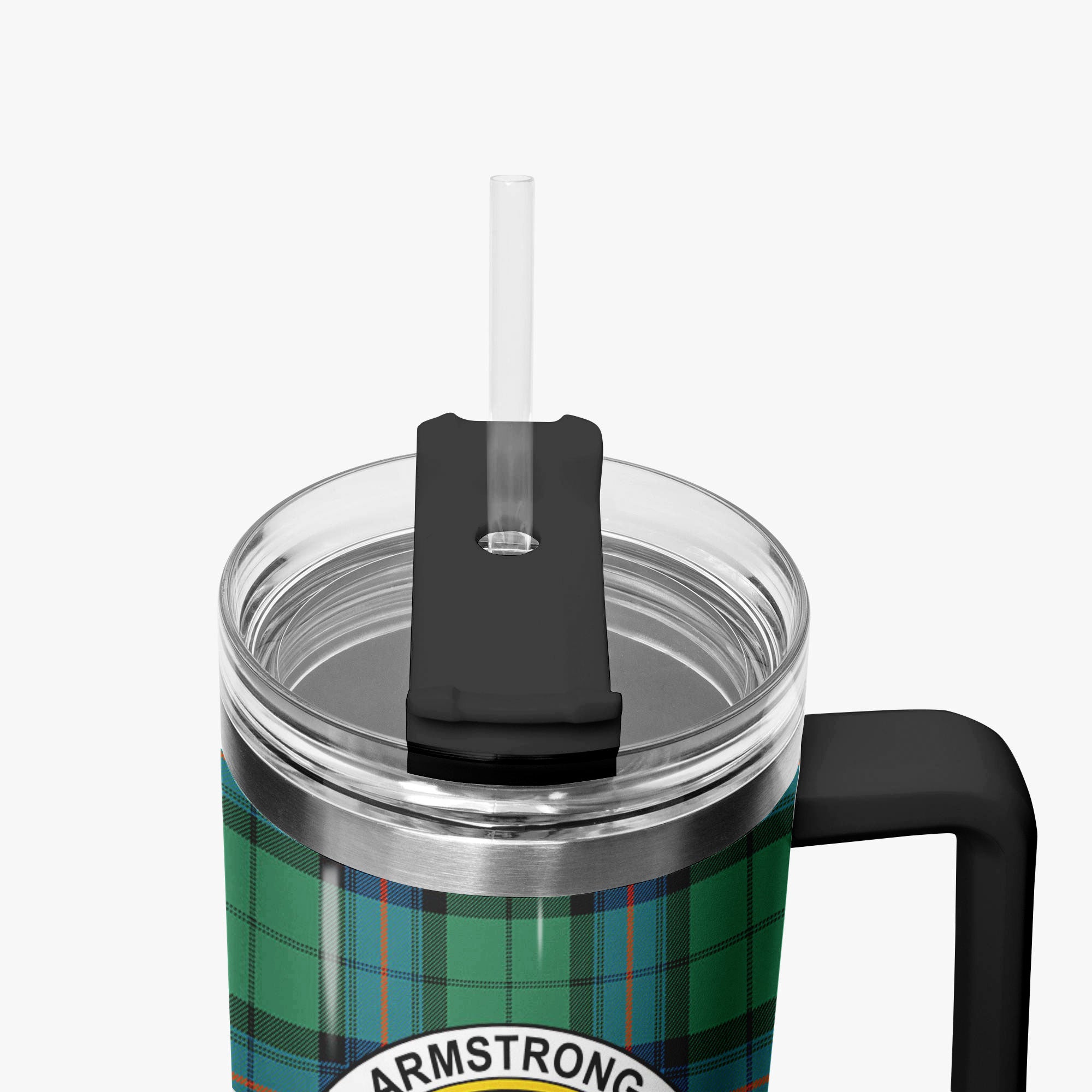 Armstrong Ancient Tartan Crest 40 oz Insulated Tumbler with Handle