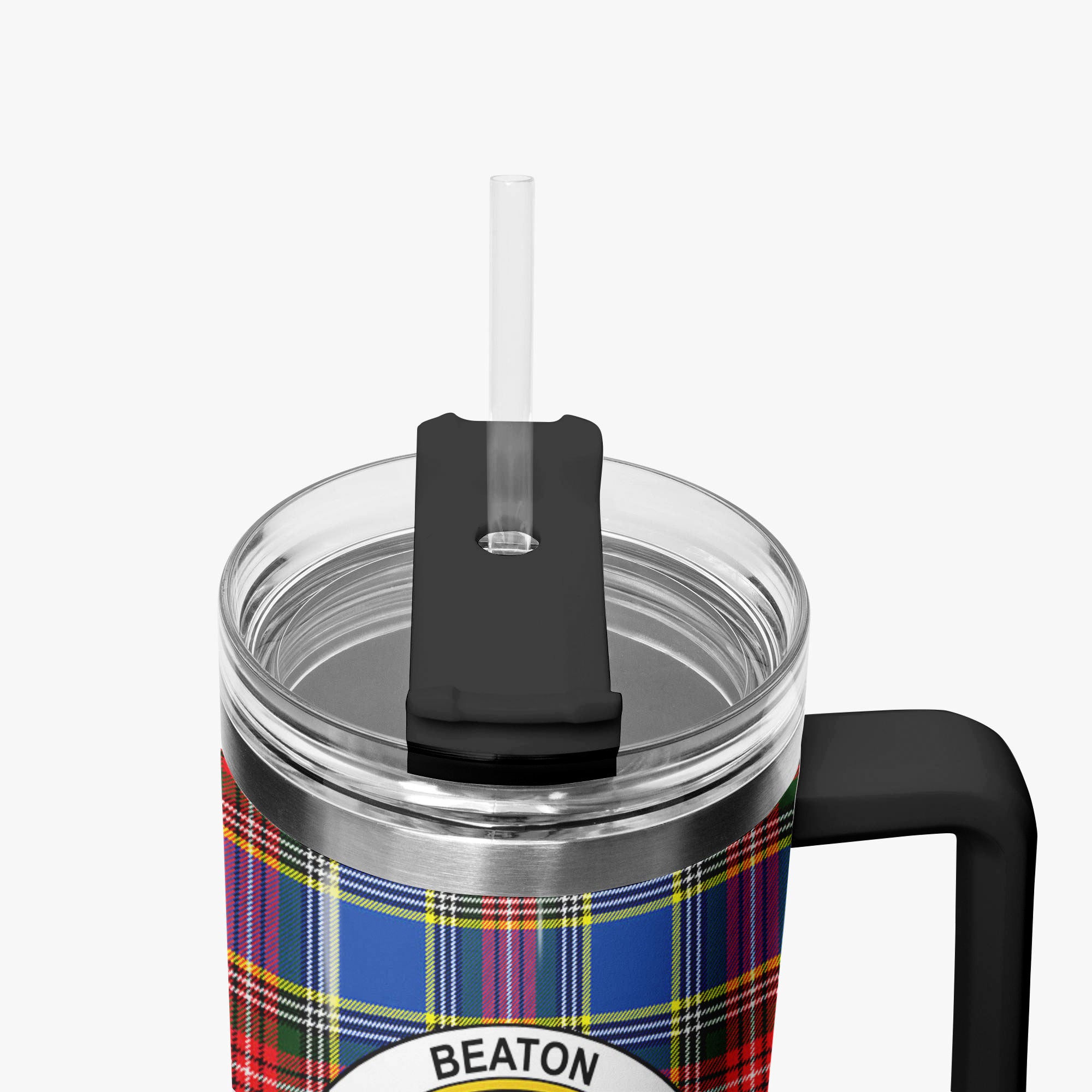Beaton Modern Tartan Crest 40 oz Insulated Tumbler with Handle
