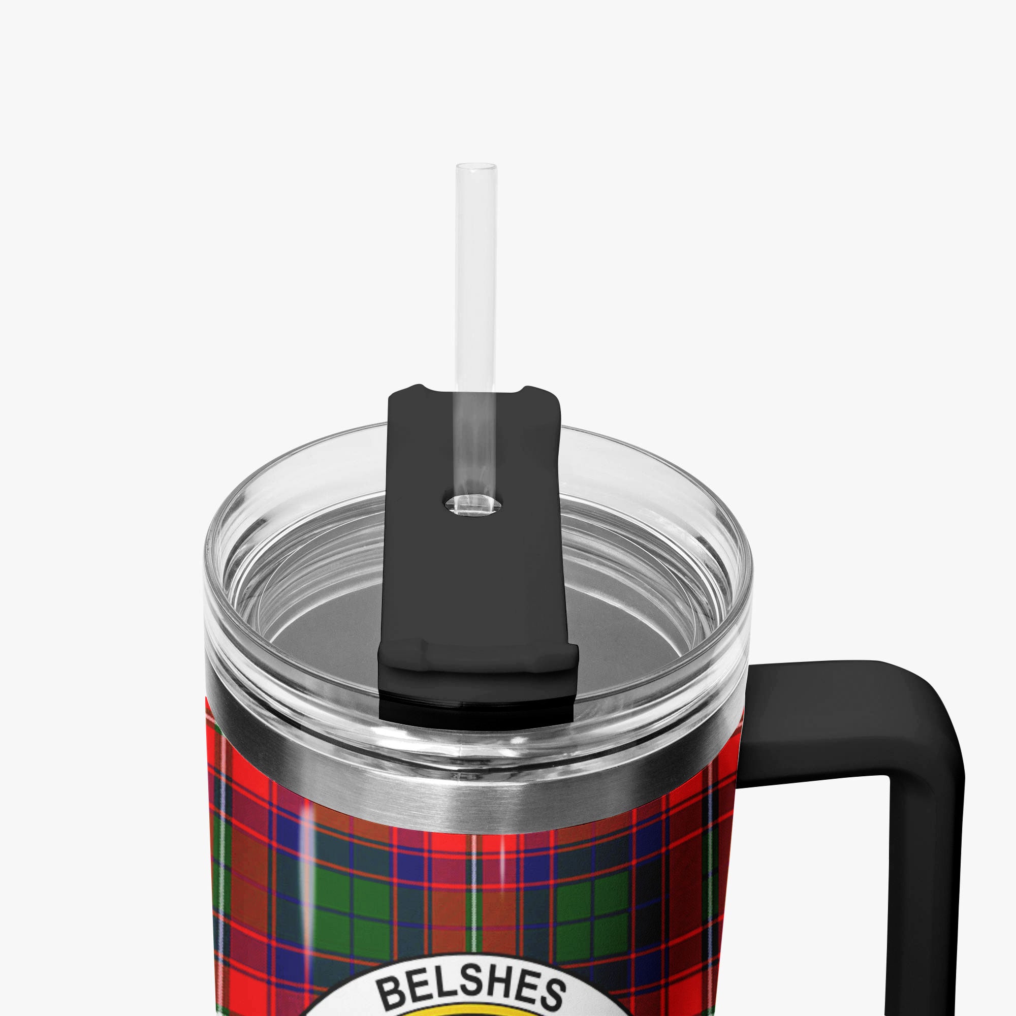 Belshes Tartan Crest 40 oz Insulated Tumbler with Handle