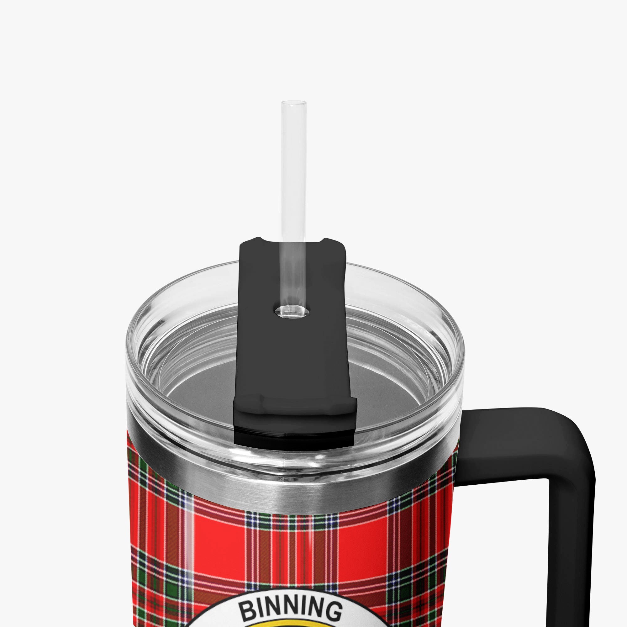 Binning (of Wallifoord) Tartan Crest 40 oz Insulated Tumbler with Handle