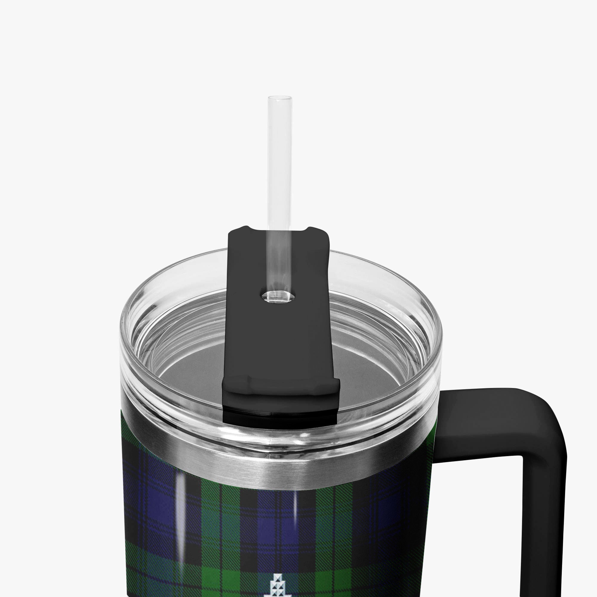 Black Watch Tartan Crest 40 oz Insulated Tumbler with Handle