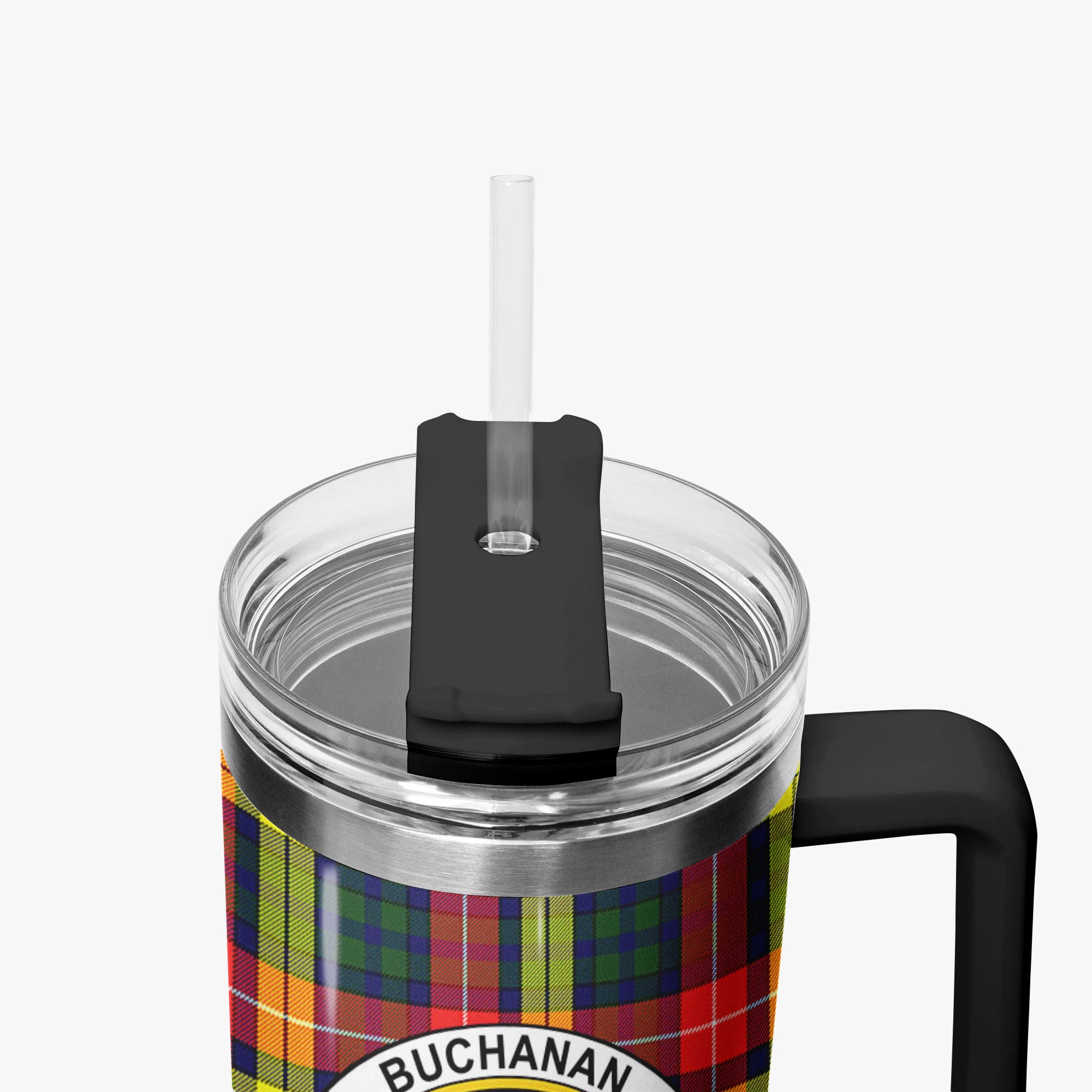 Buchanan Modern Tartan Crest 40 oz Insulated Tumbler with Handle