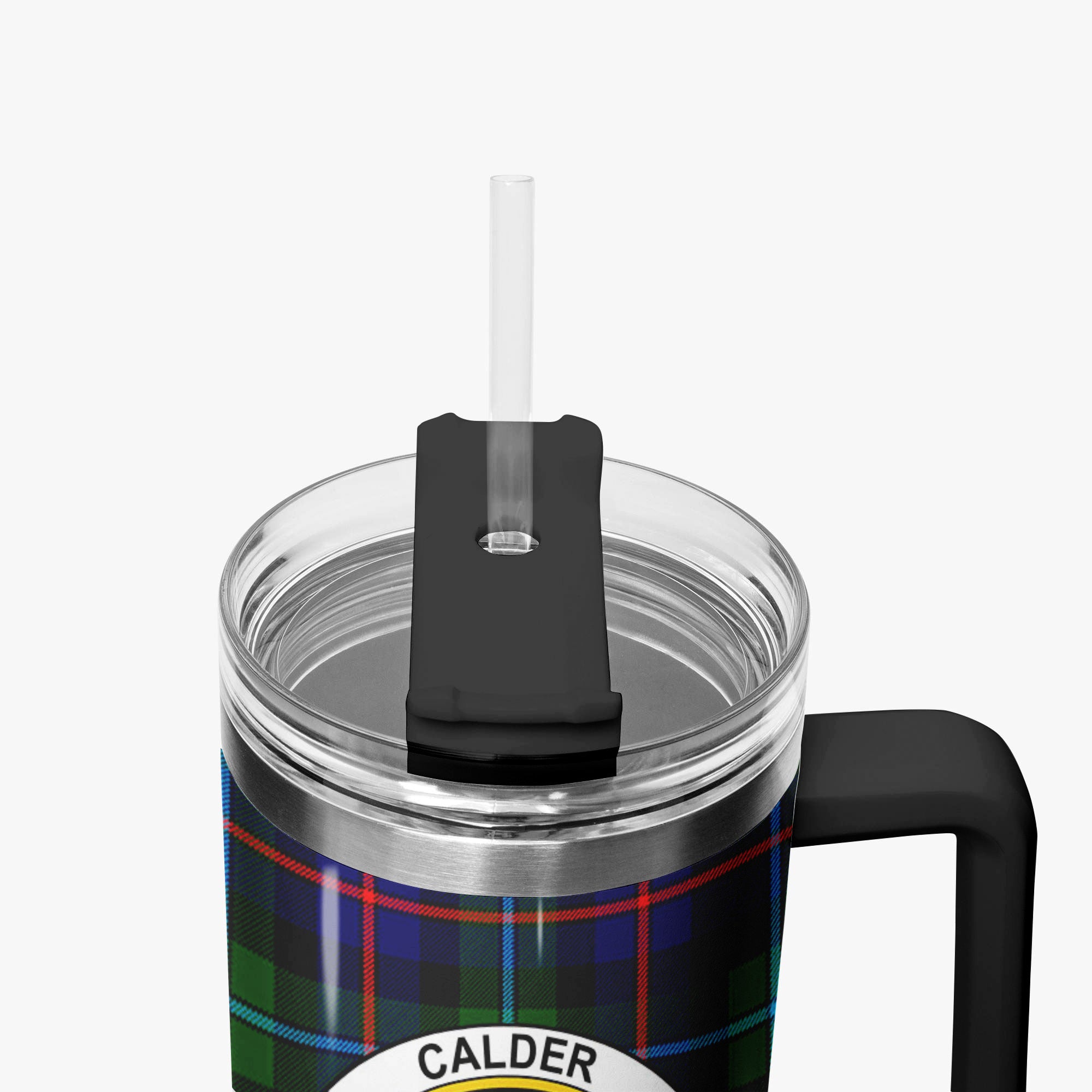 Calder (Calder-Campbell) Tartan Crest 40 oz Insulated Tumbler with Handle