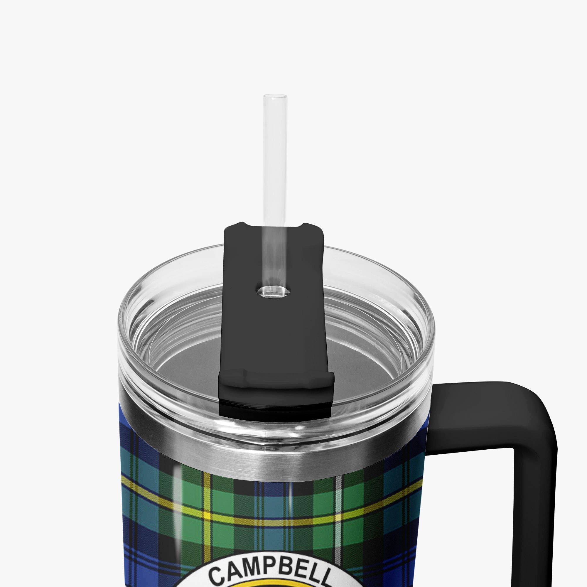 Campbell Argyll Ancient Tartan Crest 40 oz Insulated Tumbler with Handle