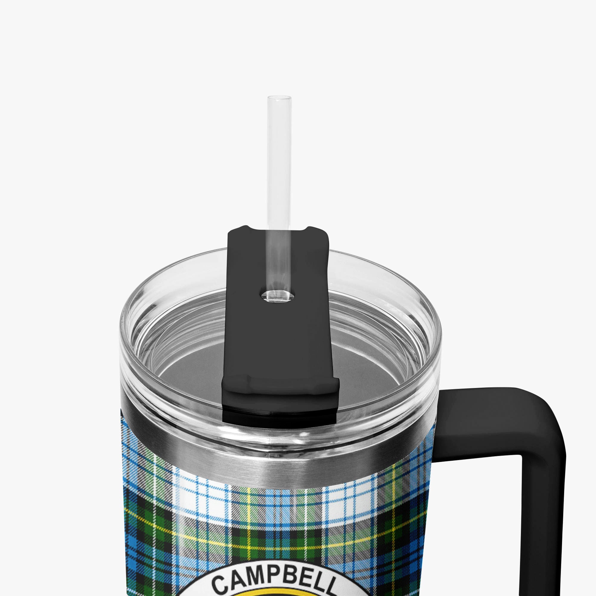 Campbell Dress Tartan Crest 40 oz Insulated Tumbler with Handle