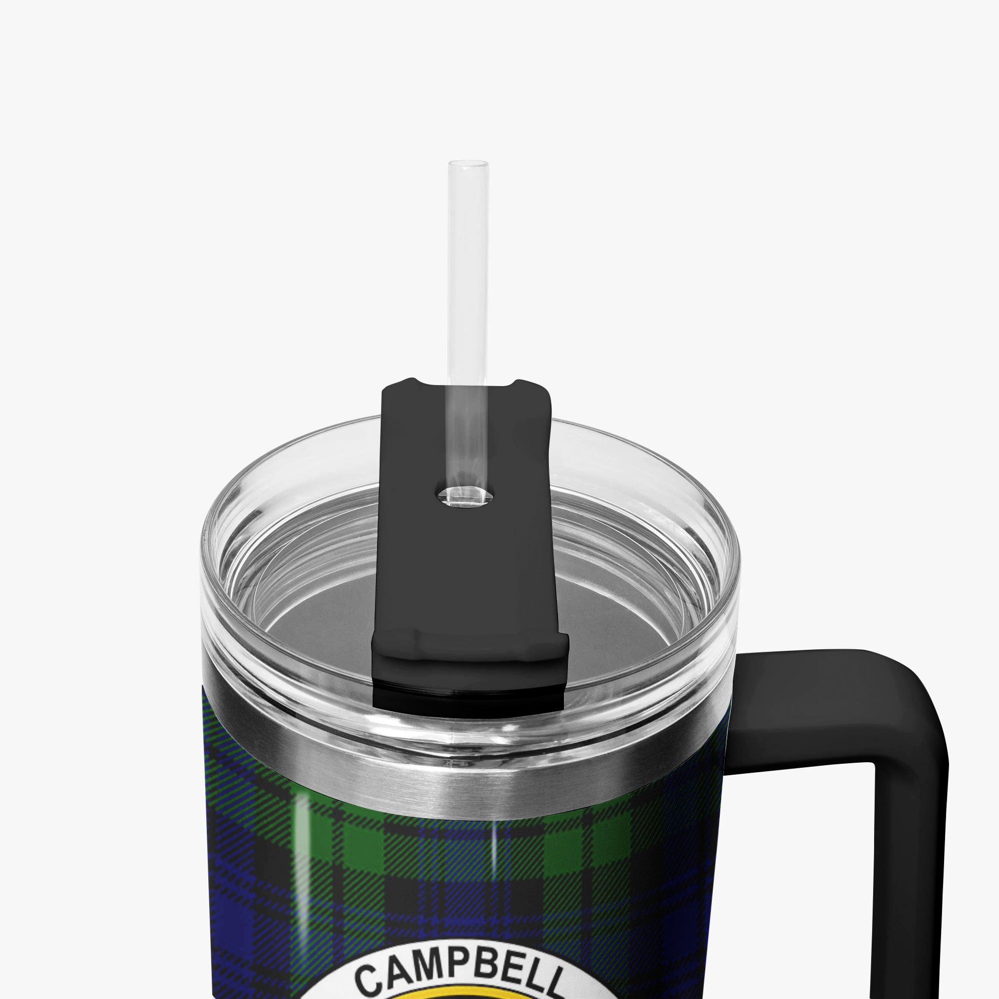Campbell Modern Tartan Crest 40 oz Insulated Tumbler with Handle