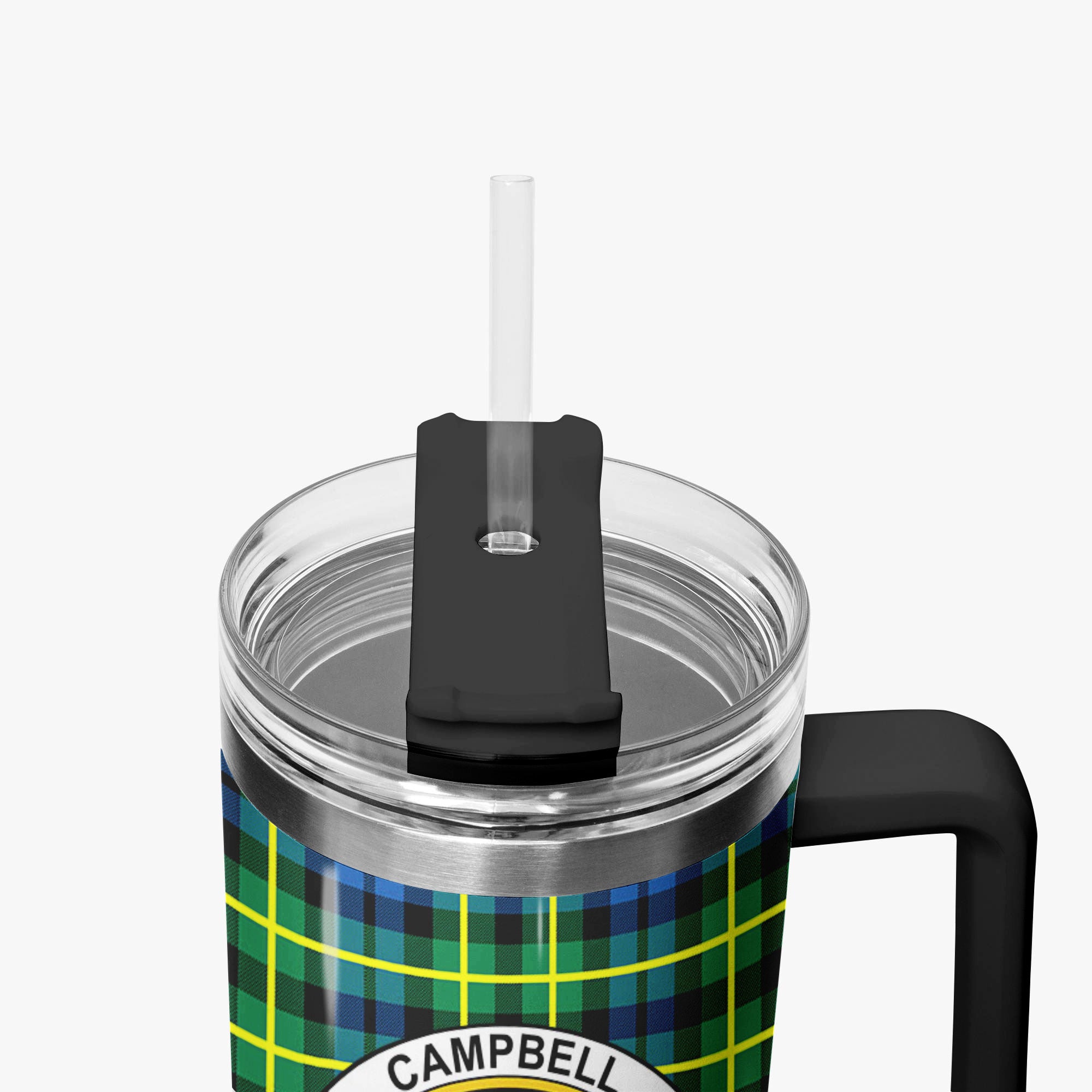 Campbell of Breadalbane Ancient Tartan Crest 40 oz Insulated Tumbler with Handle