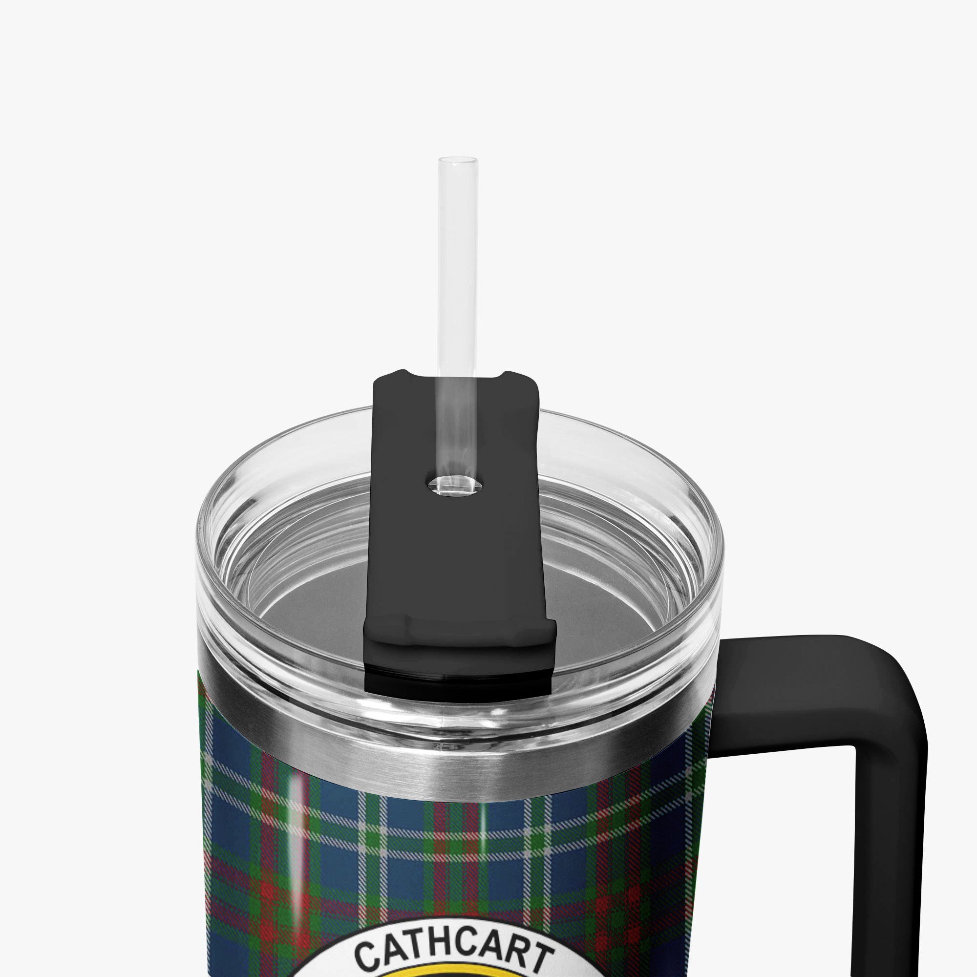 Cathcart Tartan Crest 40 oz Insulated Tumbler with Handle