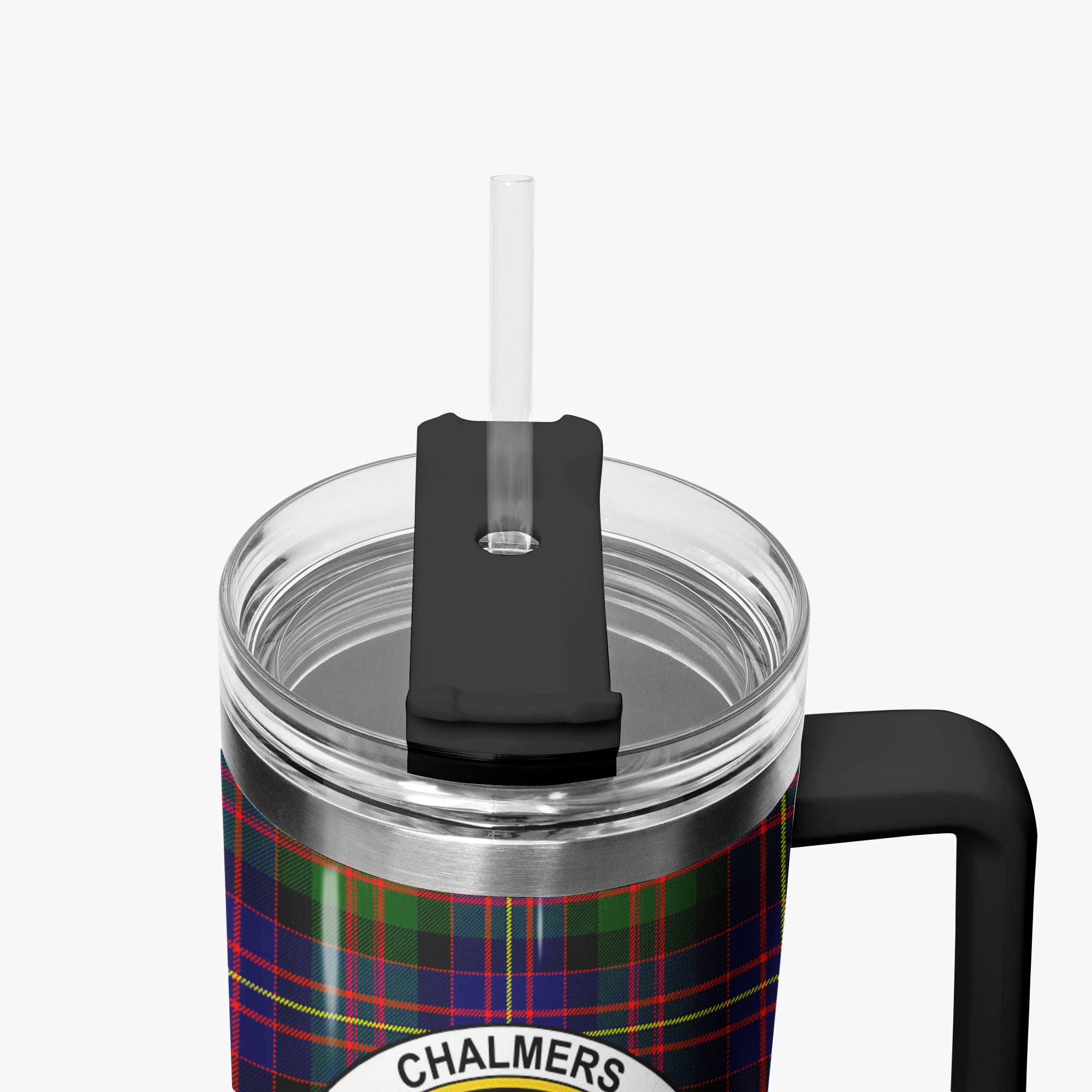 Chalmers Tartan Crest 40 oz Insulated Tumbler with Handle