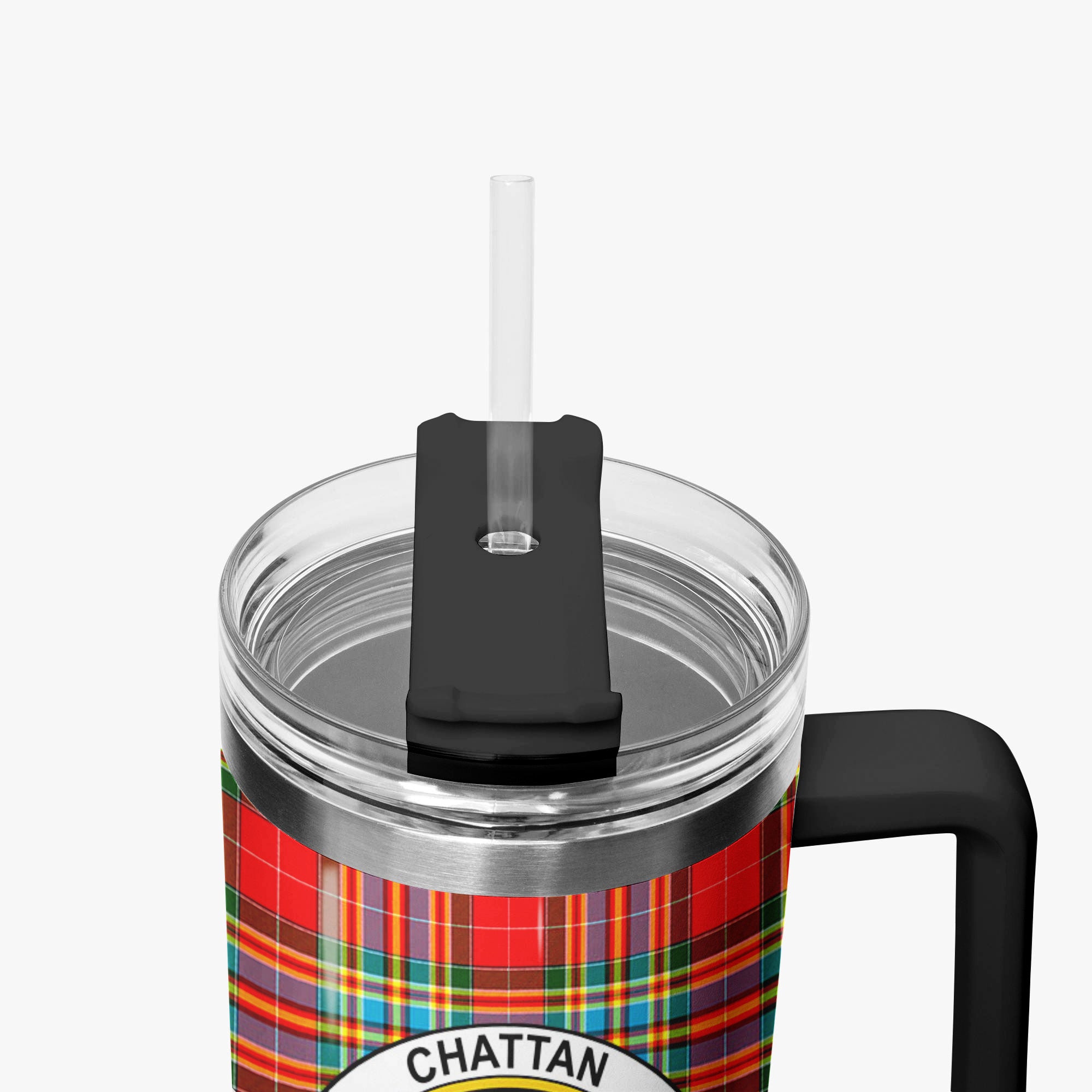 Chattan Tartan Crest 40 oz Insulated Tumbler with Handle