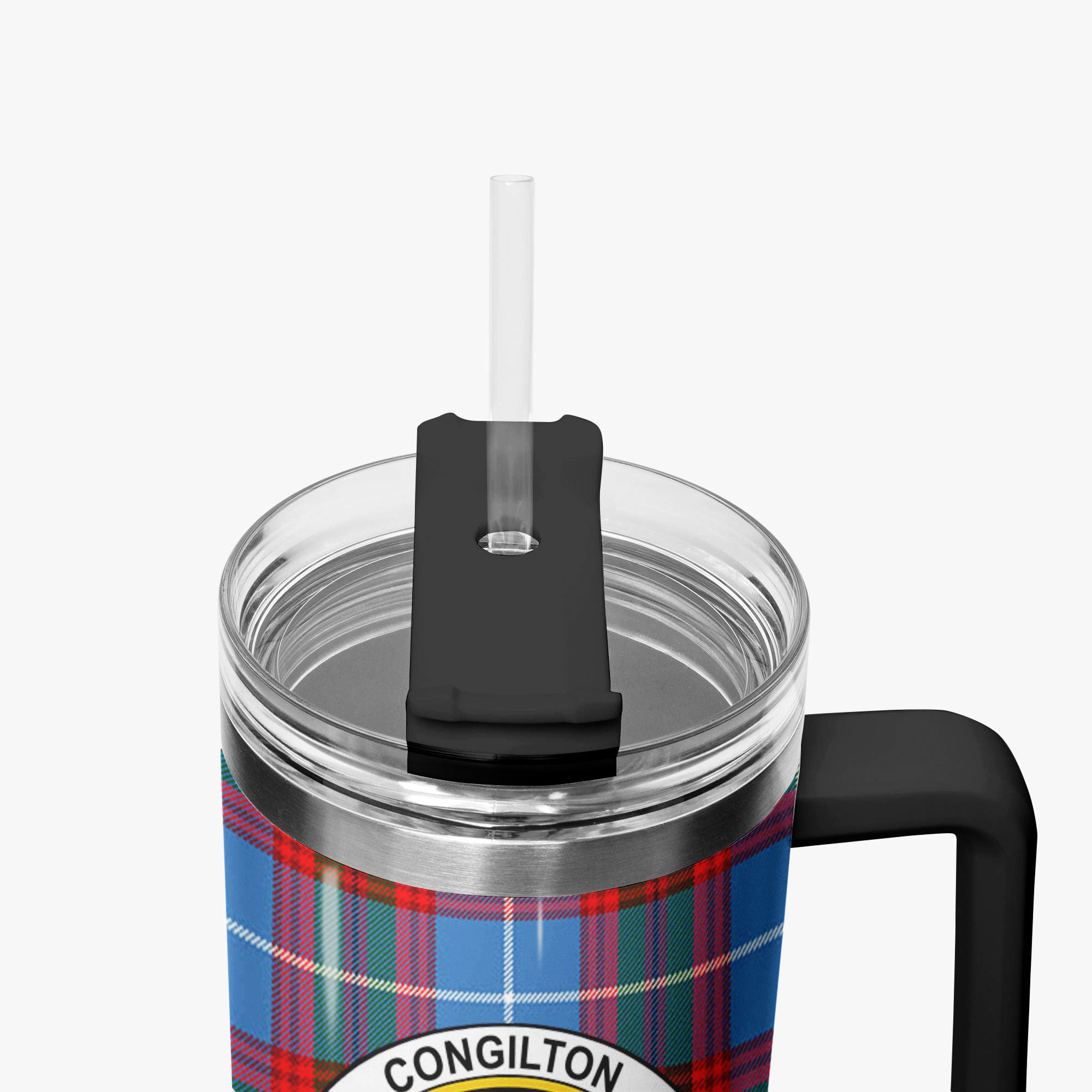 Congilton Tartan Crest 40 oz Insulated Tumbler with Handle