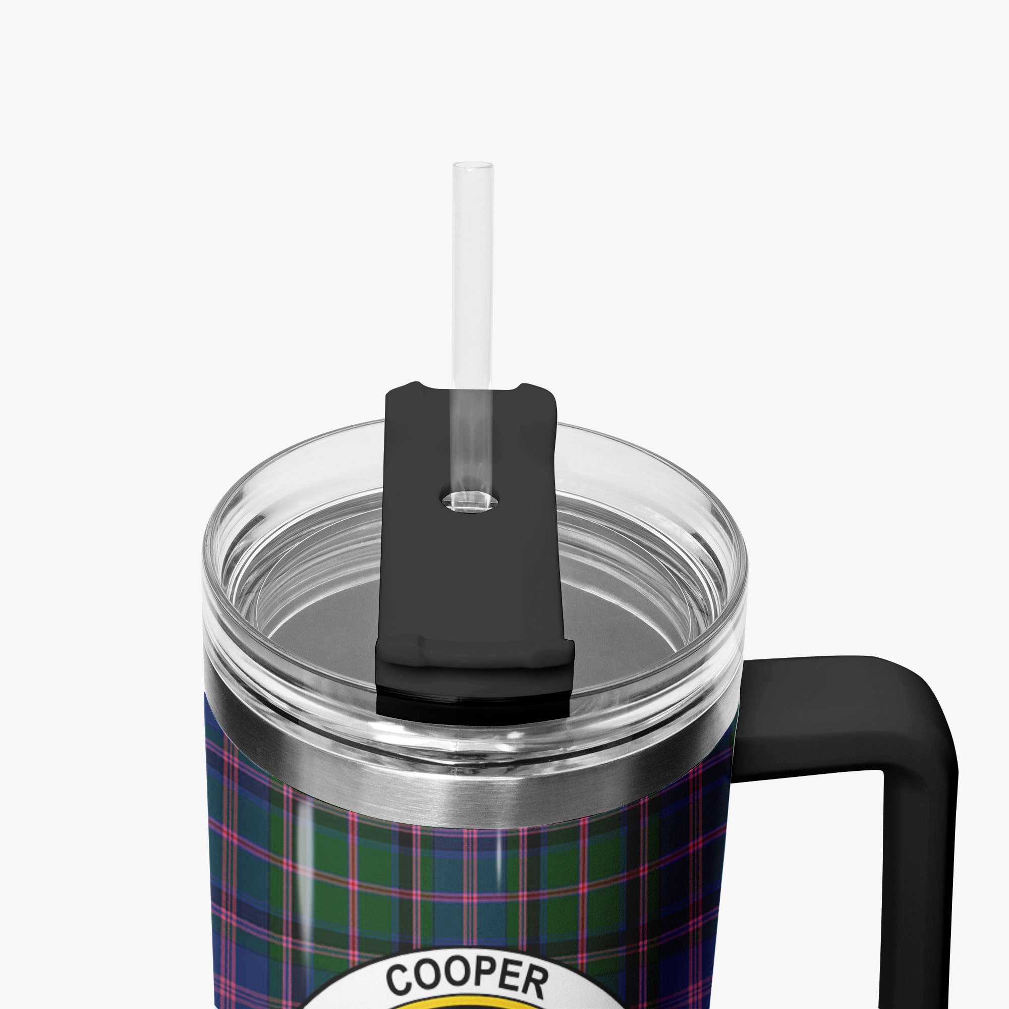 Cooper Tartan Crest 40 oz Insulated Tumbler with Handle