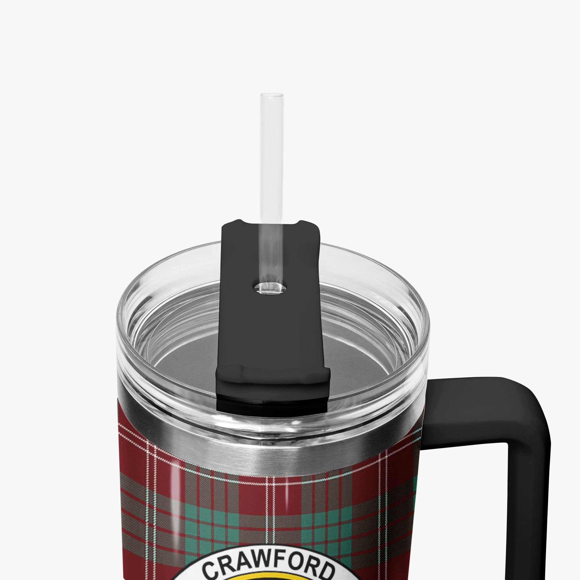 Crawford Modern Tartan Crest 40 oz Insulated Tumbler with Handle