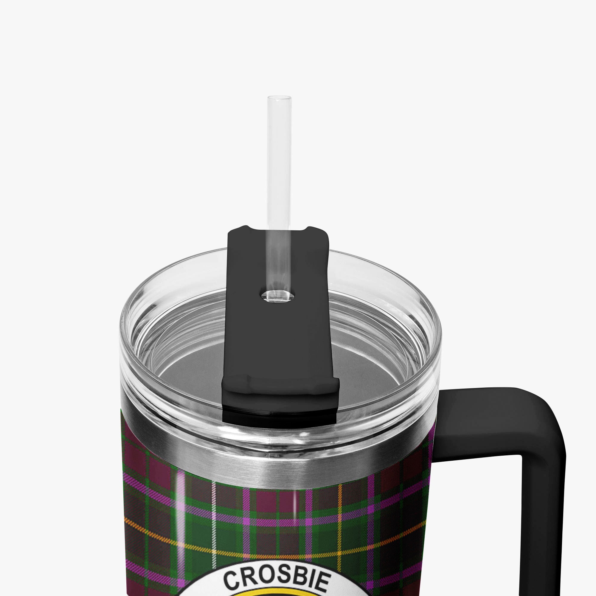 Crosbie Tartan Crest 40 oz Insulated Tumbler with Handle