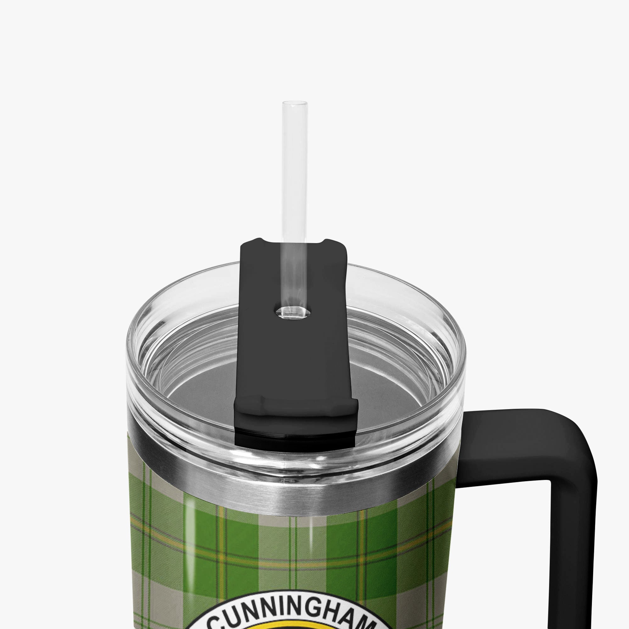 Cunningham Dress Green Dancers Tartan Crest 40 oz Insulated Tumbler with Handle
