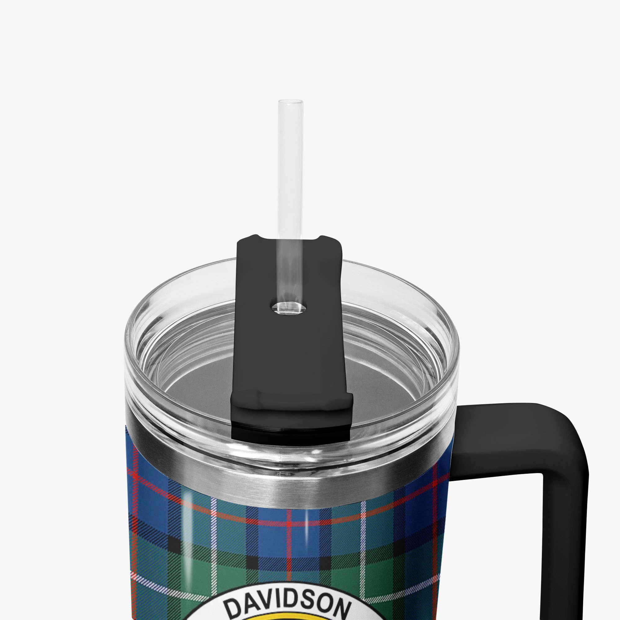 Davidson of Tulloch Tartan Crest 40 oz Insulated Tumbler with Handle