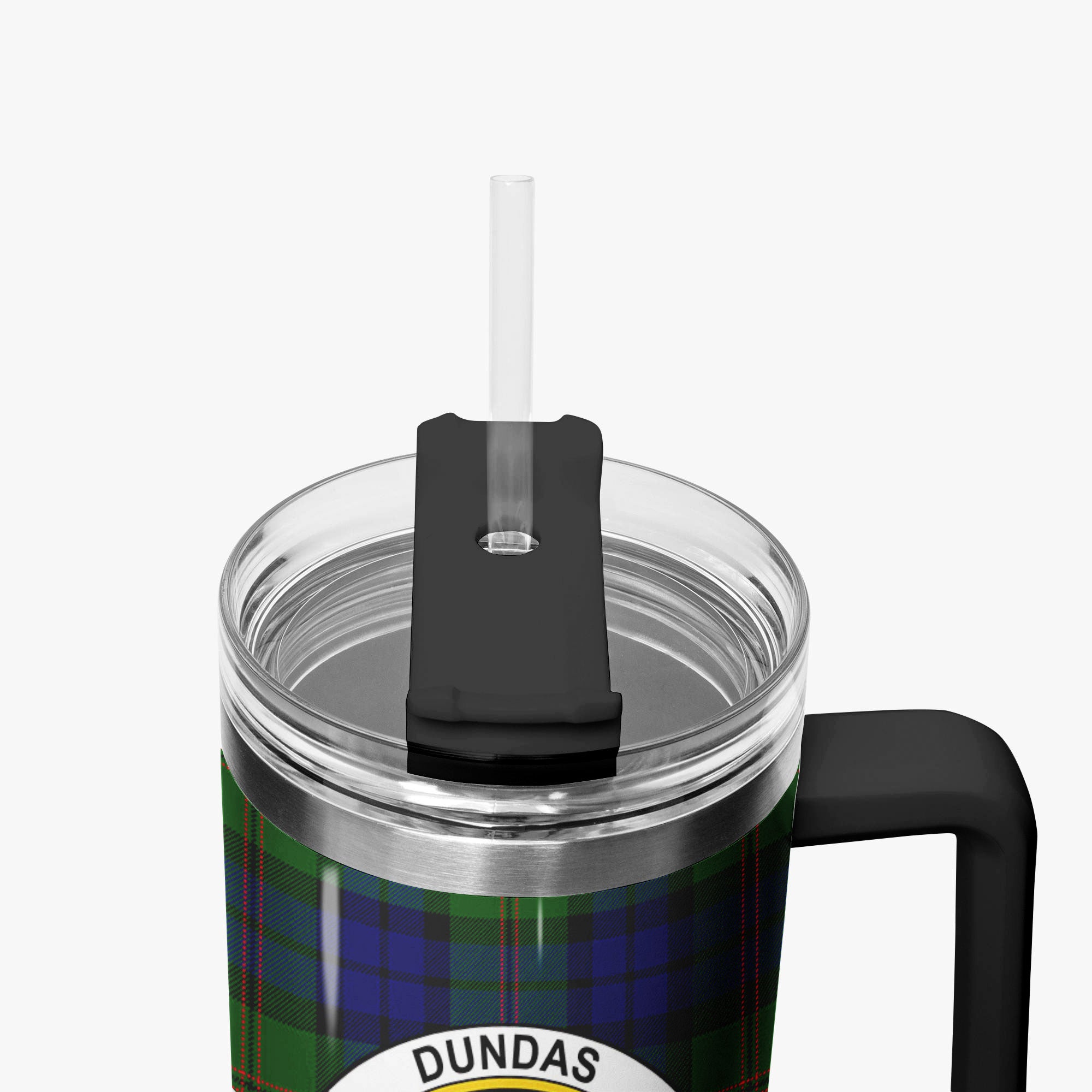 Dundas Modern Tartan Crest 40 oz Insulated Tumbler with Handle