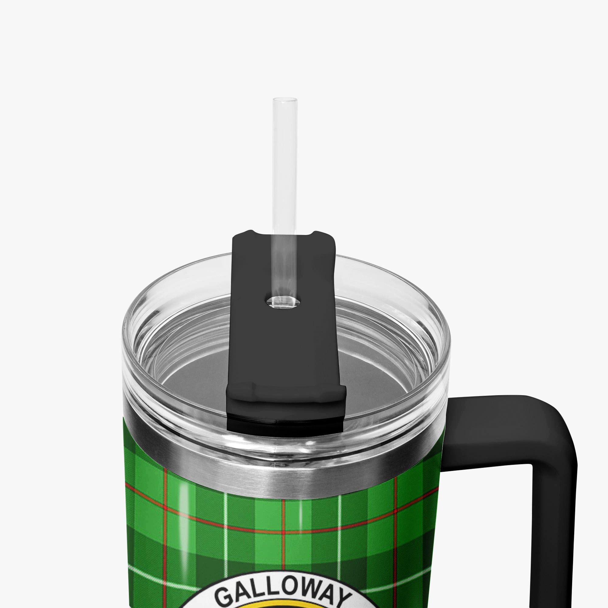 Galloway District Tartan Crest 40 oz Insulated Tumbler with Handle