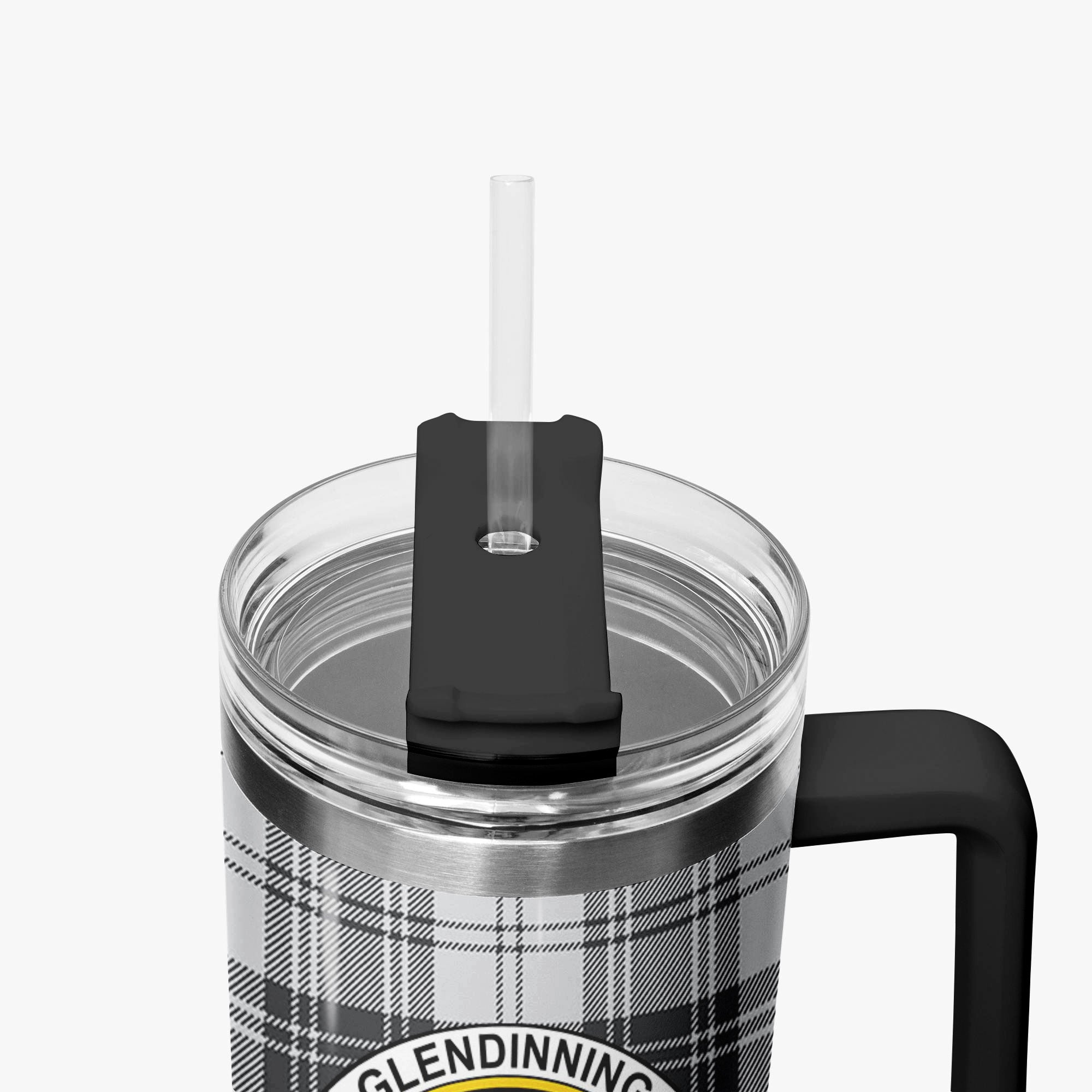 Glendinning Tartan Crest 40 oz Insulated Tumbler with Handle