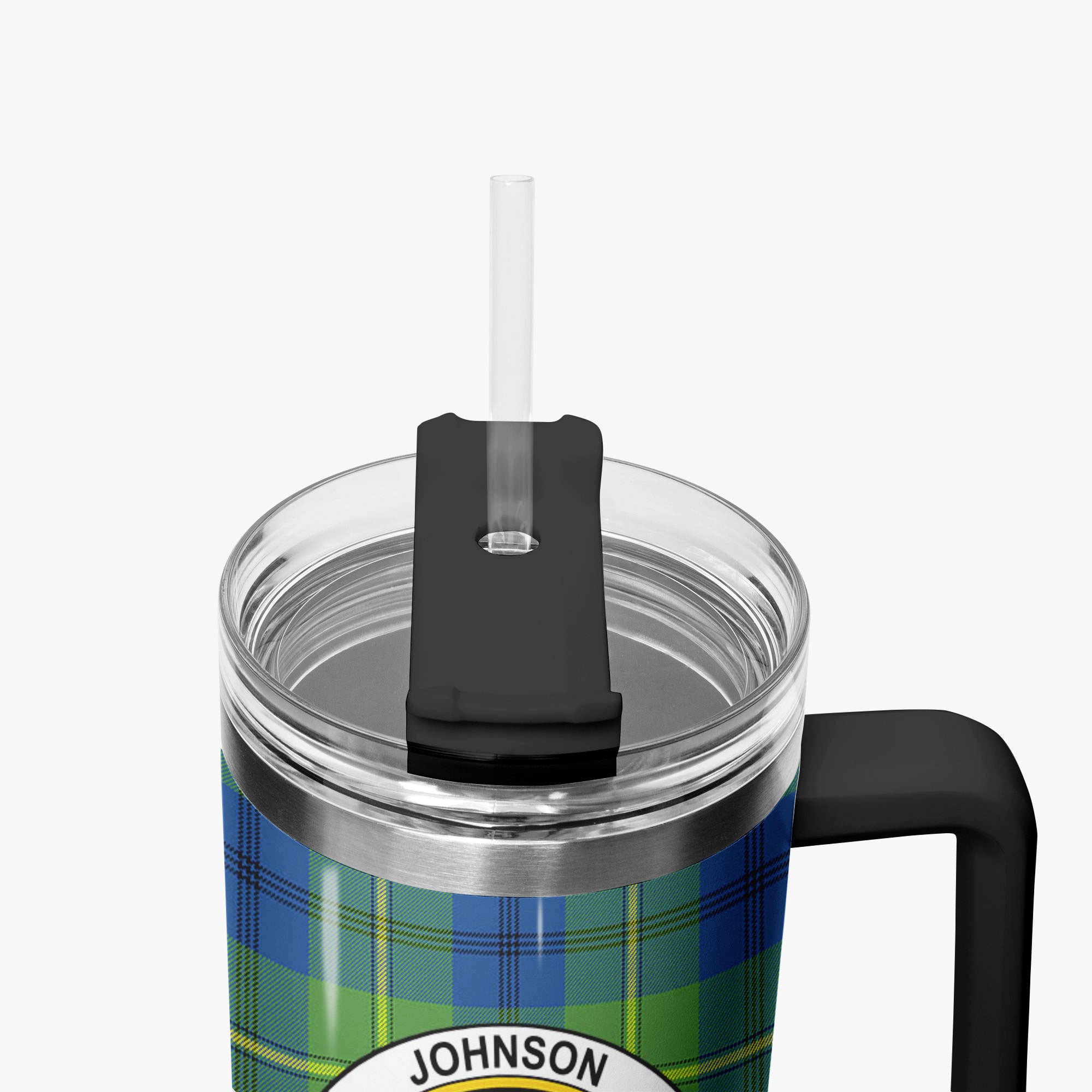 Johnson Ancient Tartan Crest 40 oz Insulated Tumbler with Handle