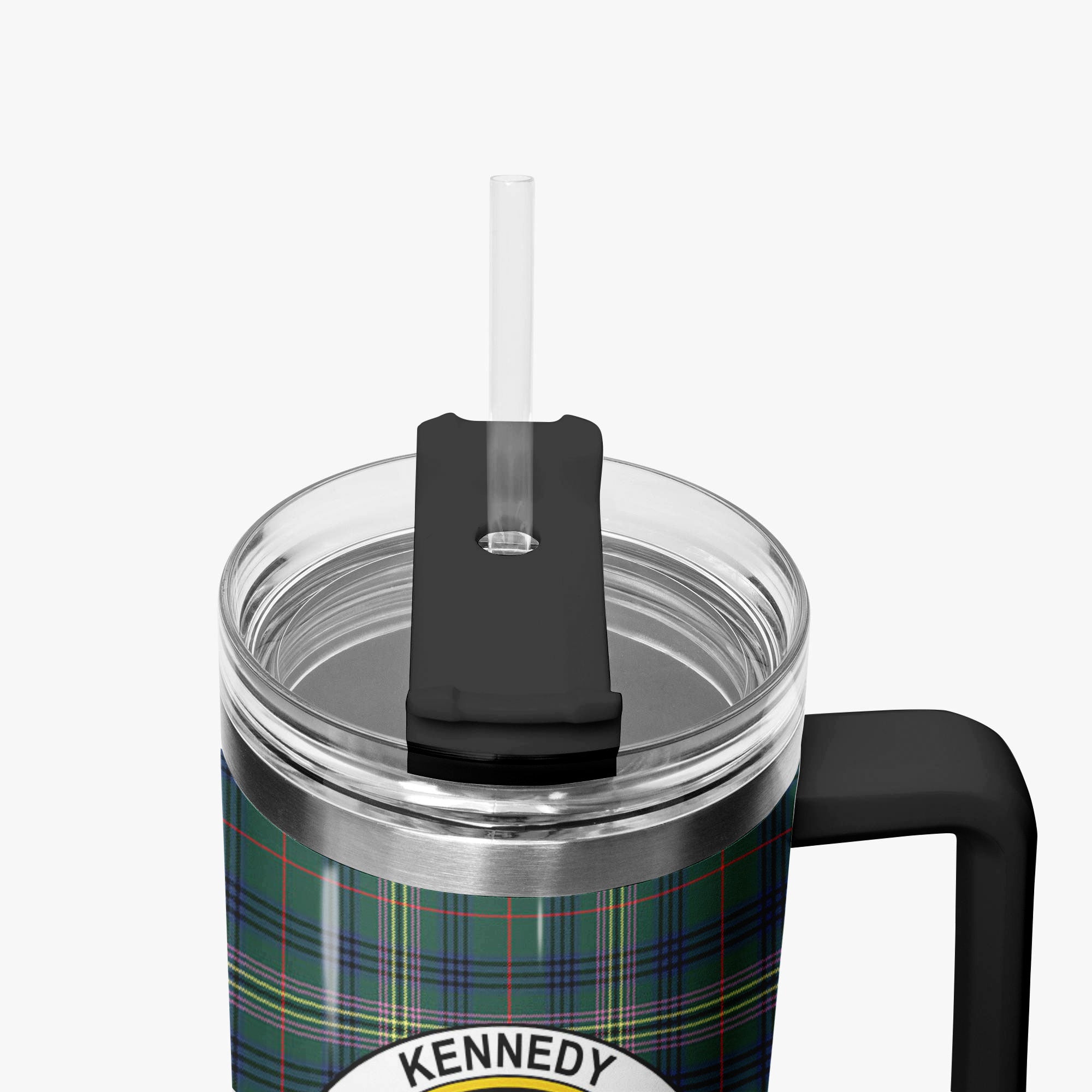 Kennedy Modern Tartan Crest 40 oz Insulated Tumbler with Handle