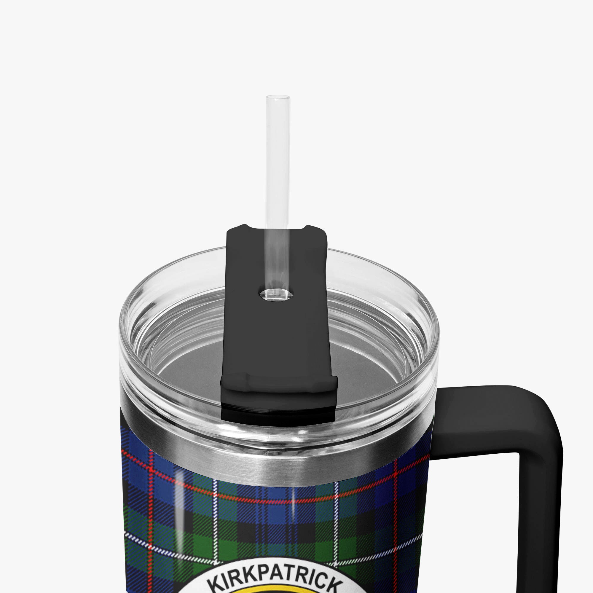 Kirkpatrick Tartan Crest 40 oz Insulated Tumbler with Handle
