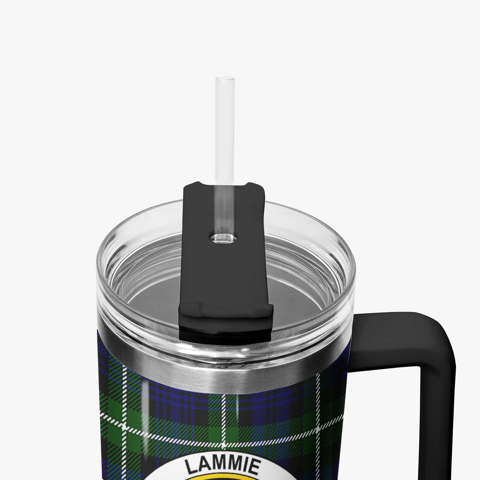 Lammie Tartan Crest 40 oz Insulated Tumbler with Handle