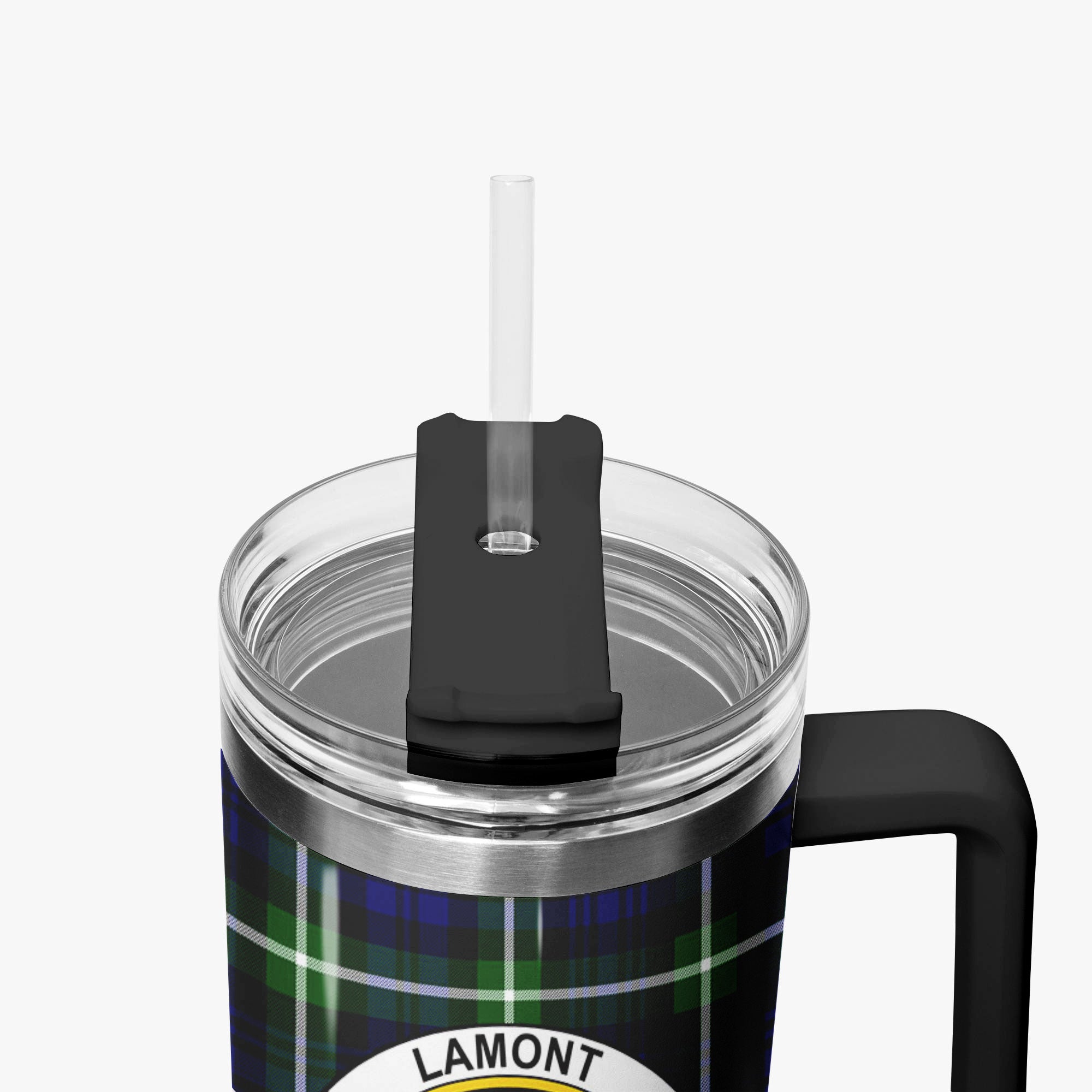Lamont Modern Tartan Crest 40 oz Insulated Tumbler with Handle