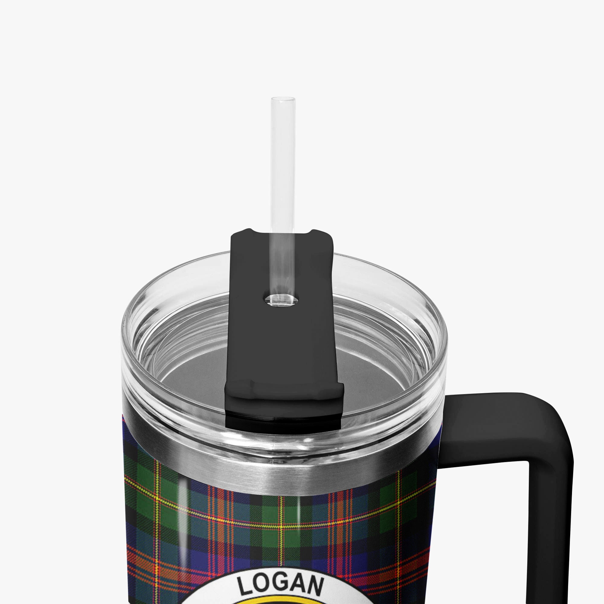 Logan Modern Tartan Crest 40 oz Insulated Tumbler with Handle