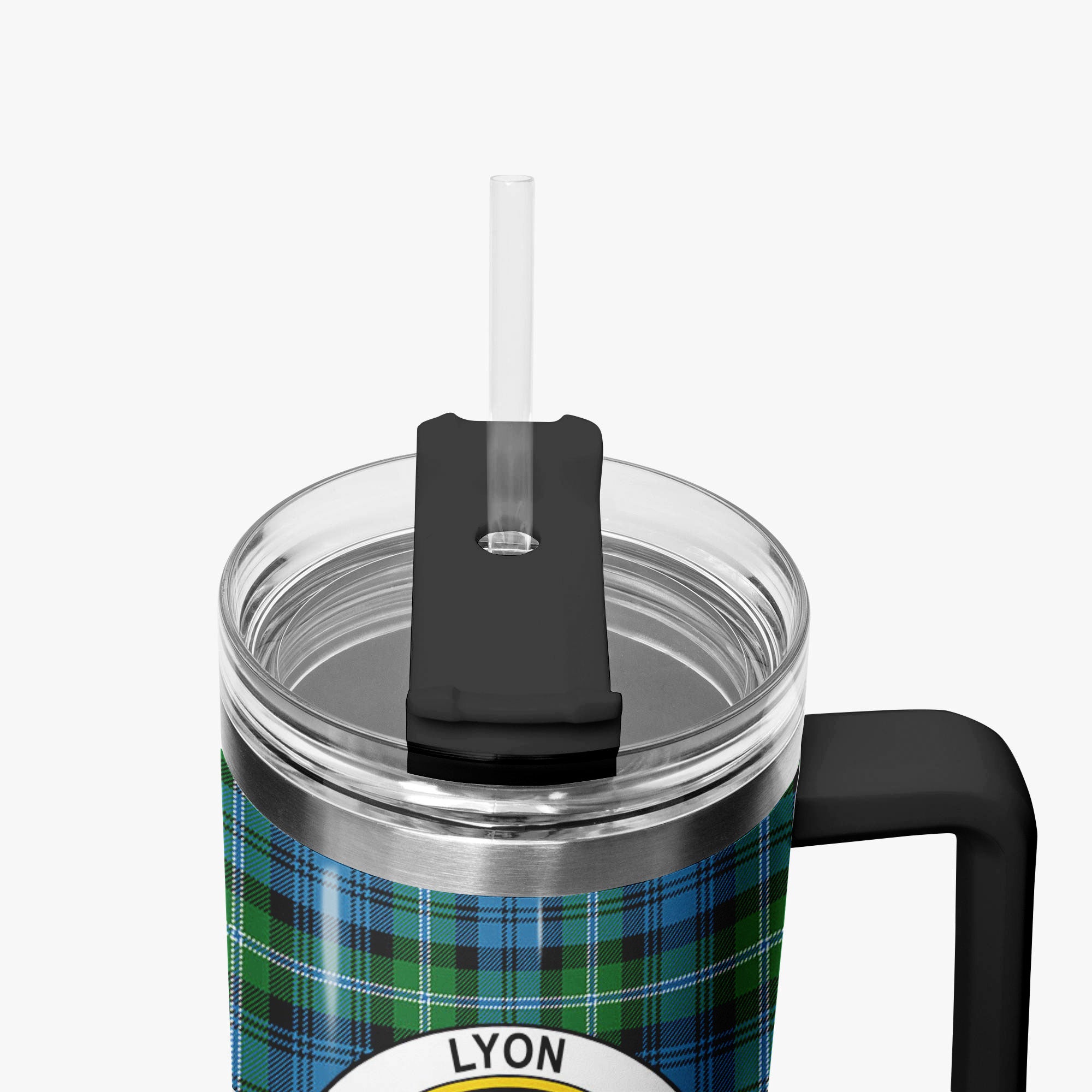 Lyon Tartan Crest 40 oz Insulated Tumbler with Handle