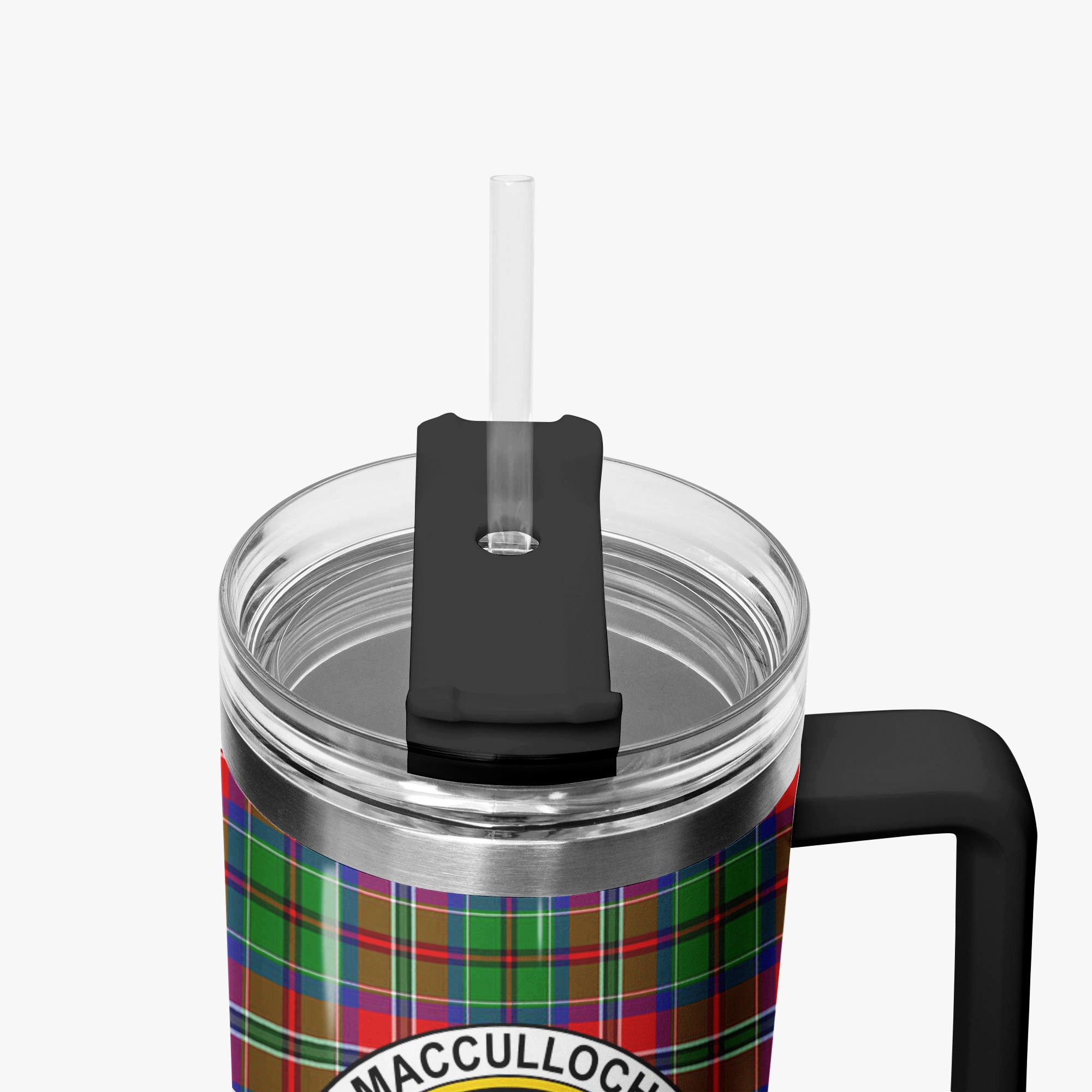 MacCulloch (McCulloch) Tartan Crest 40 oz Insulated Tumbler with Handle