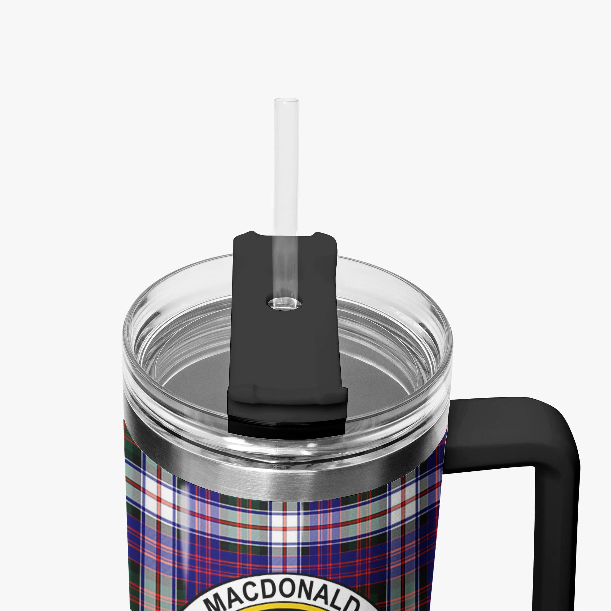 MacDonald Dress Modern Tartan Crest 40 oz Insulated Tumbler with Handle