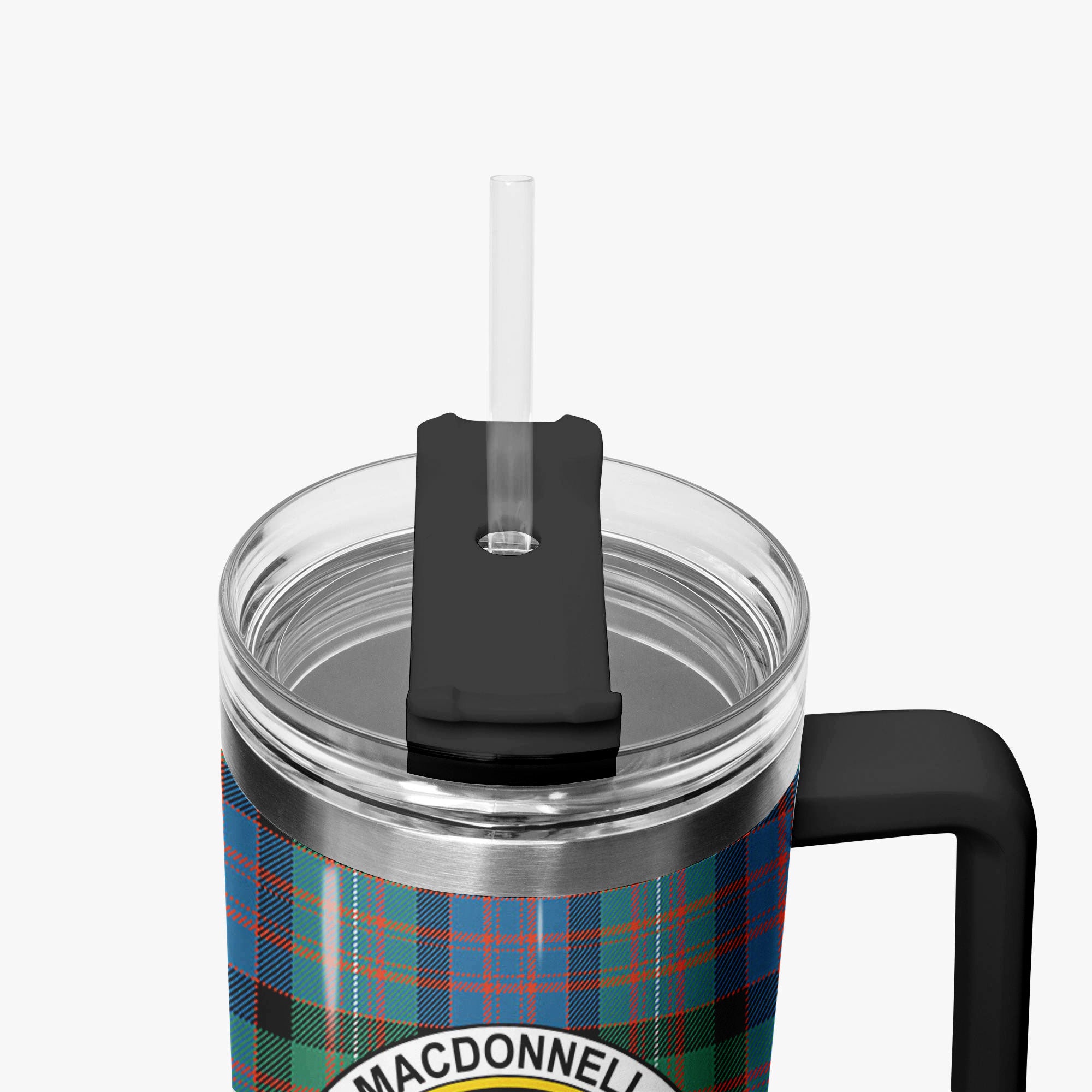 MacDonnell of Glengarry Ancient Tartan Crest 40 oz Insulated Tumbler with Handle