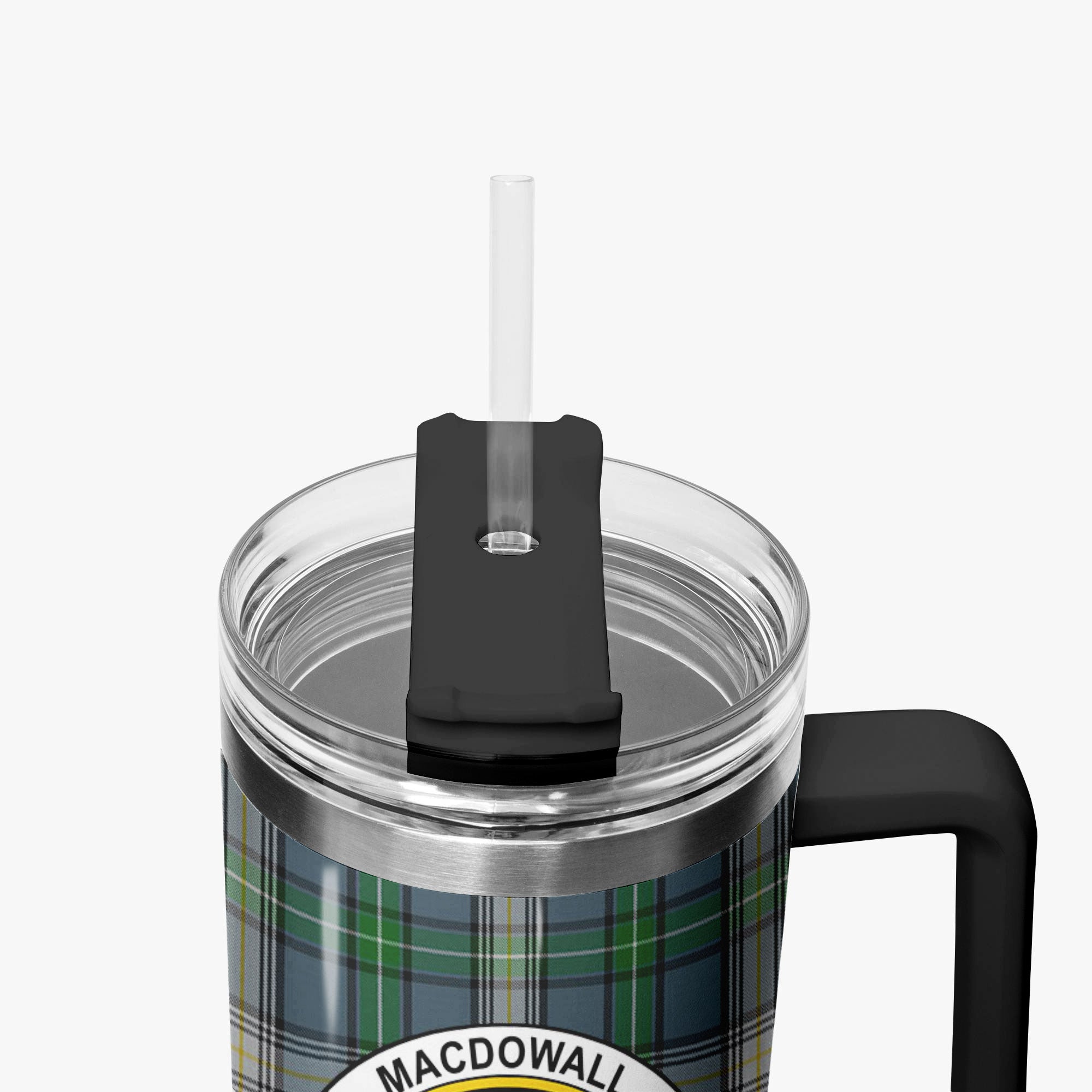 MacDowall Tartan Crest 40 oz Insulated Tumbler with Handle
