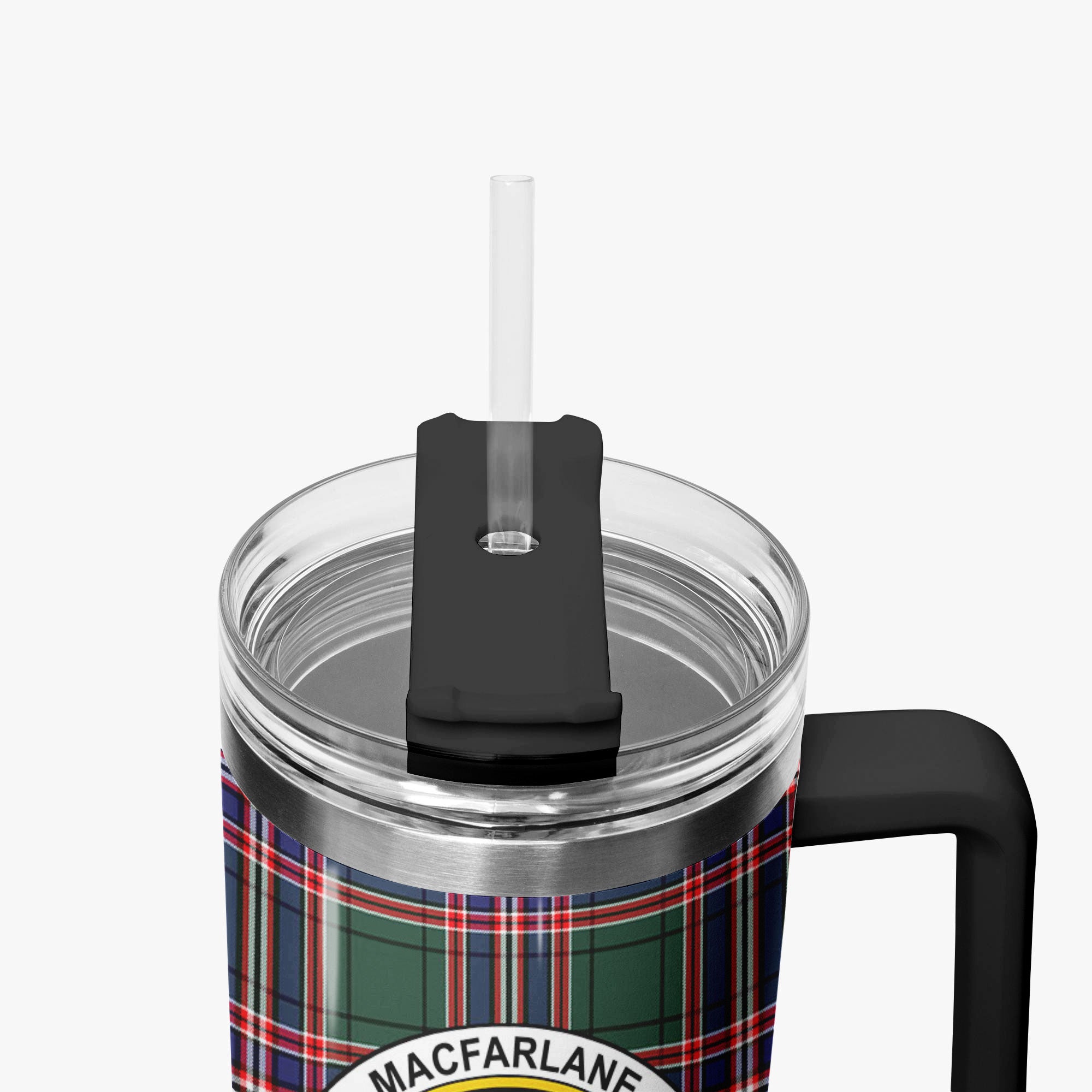 MacFarlane Hunting Modern Tartan Crest 40 oz Insulated Tumbler with Handle