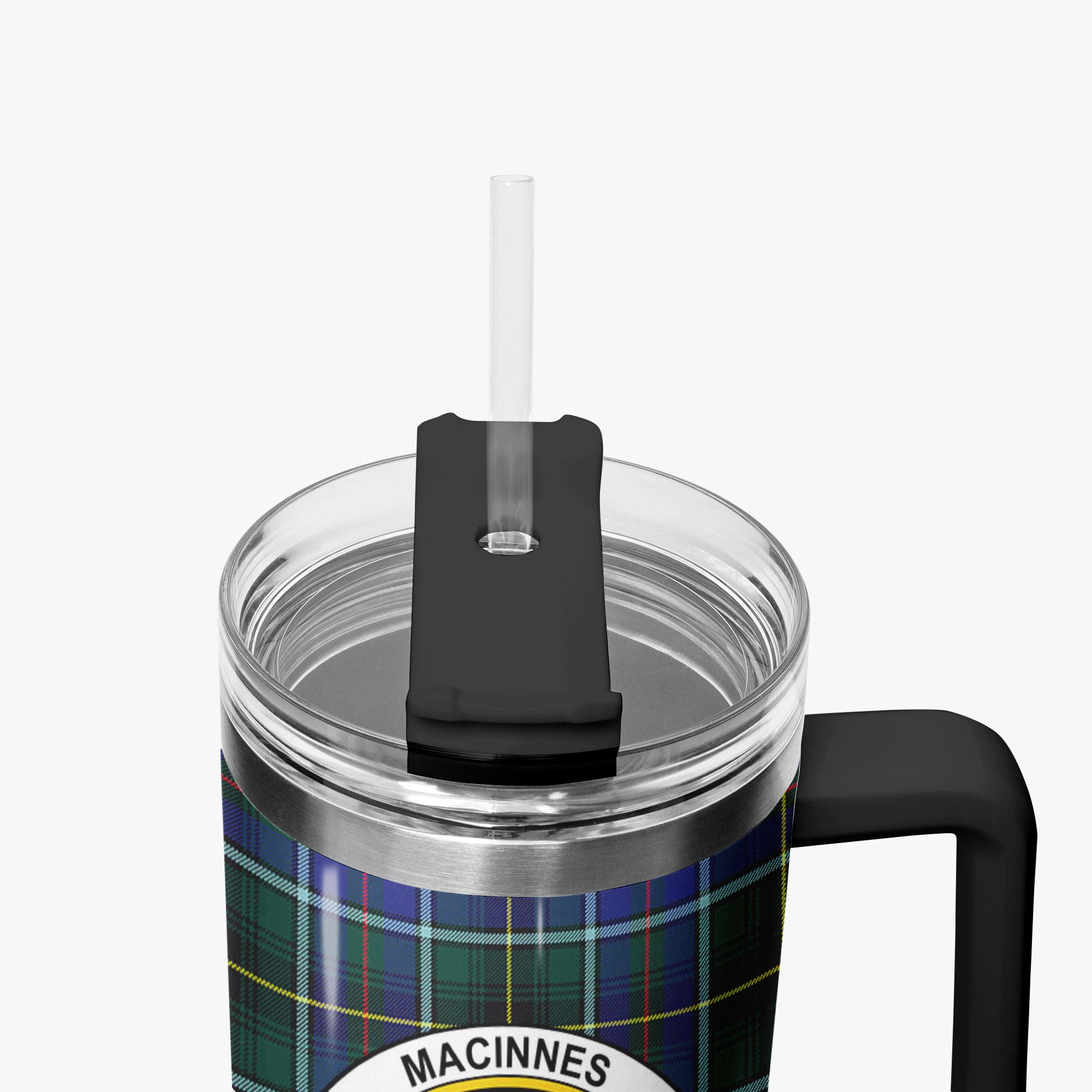 MacInnes Modern Tartan Crest 40 oz Insulated Tumbler with Handle