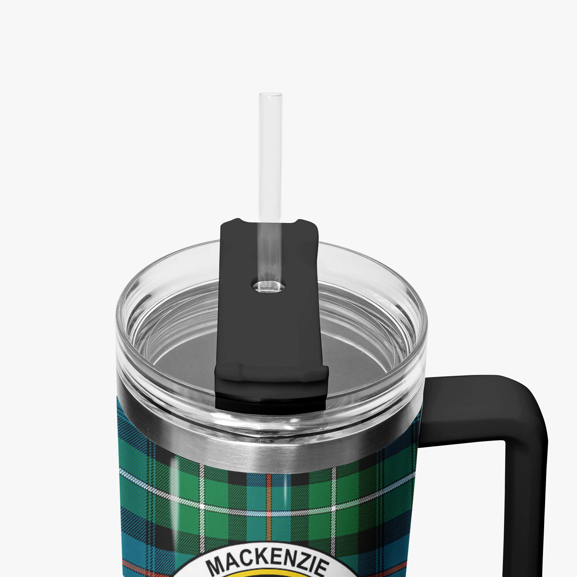 MacKenzie Ancient Tartan Crest 40 oz Insulated Tumbler with Handle