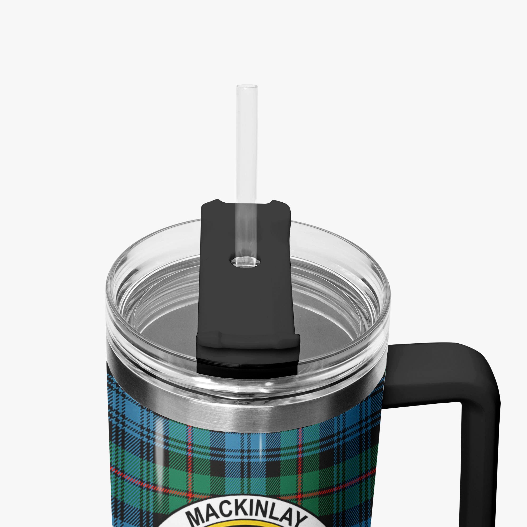MacKinlay Ancient Tartan Crest 40 oz Insulated Tumbler with Handle