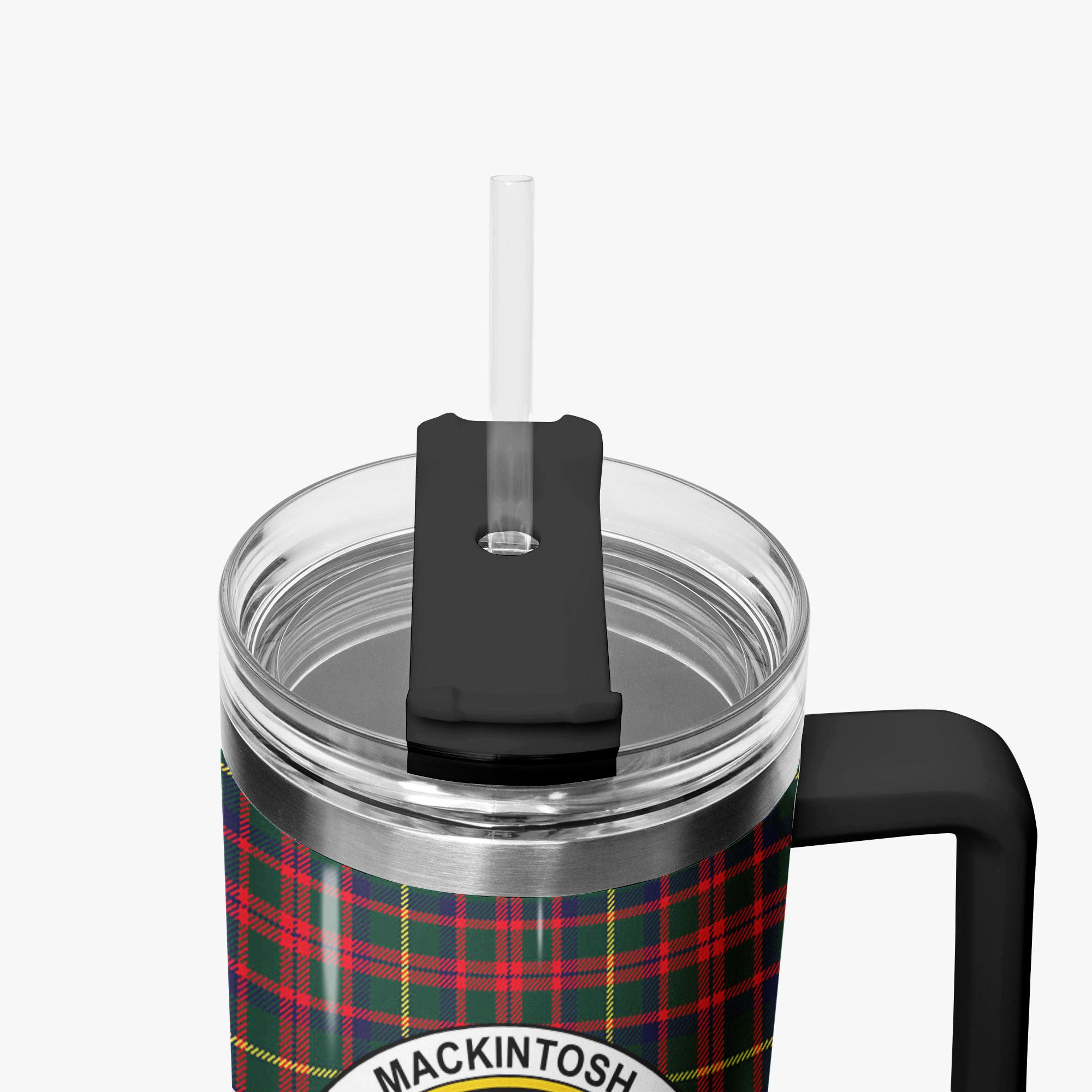 MacKintosh Hunting Modern Tartan Crest 40 oz Insulated Tumbler with Handle