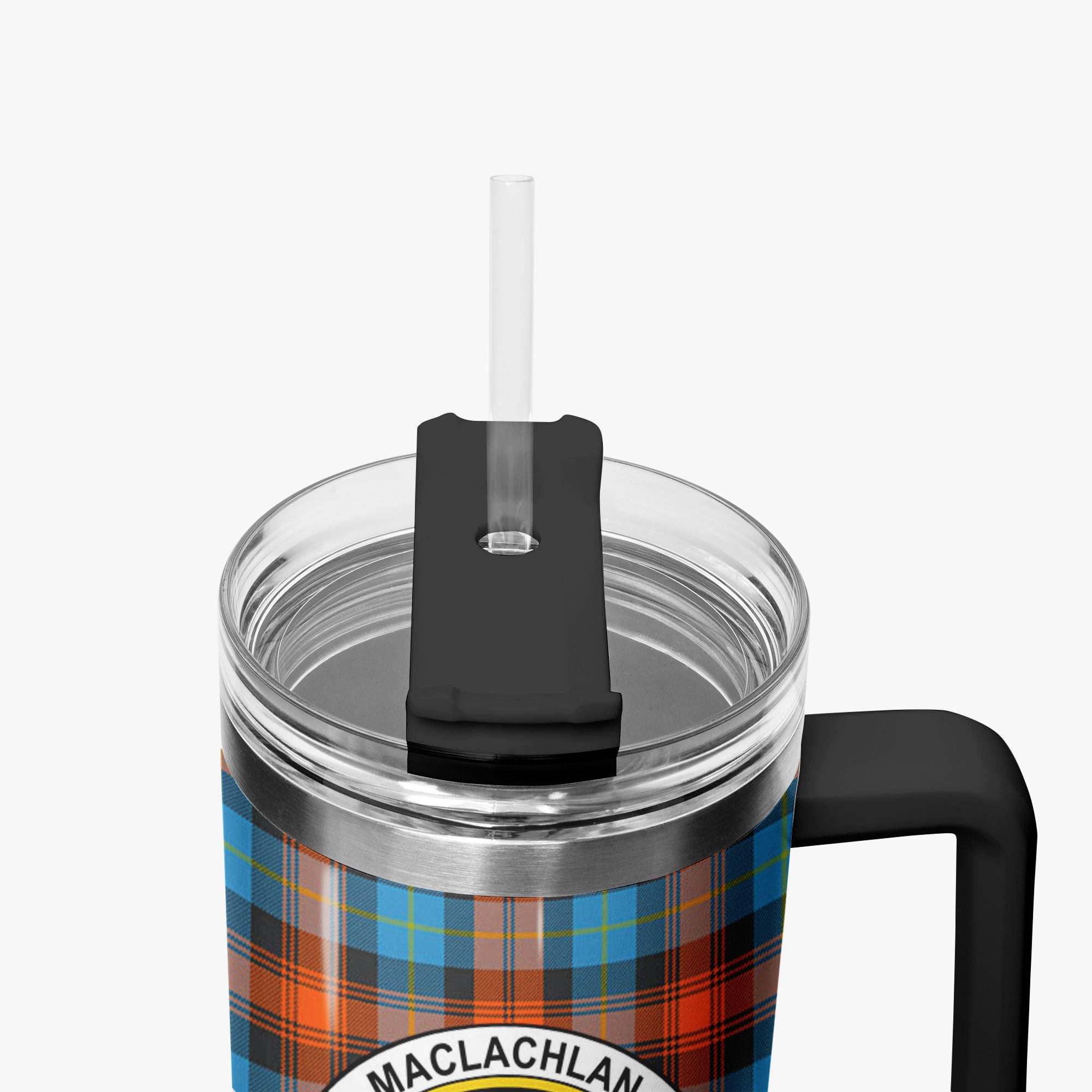 MacLachlan Ancient Tartan Crest 40 oz Insulated Tumbler with Handle