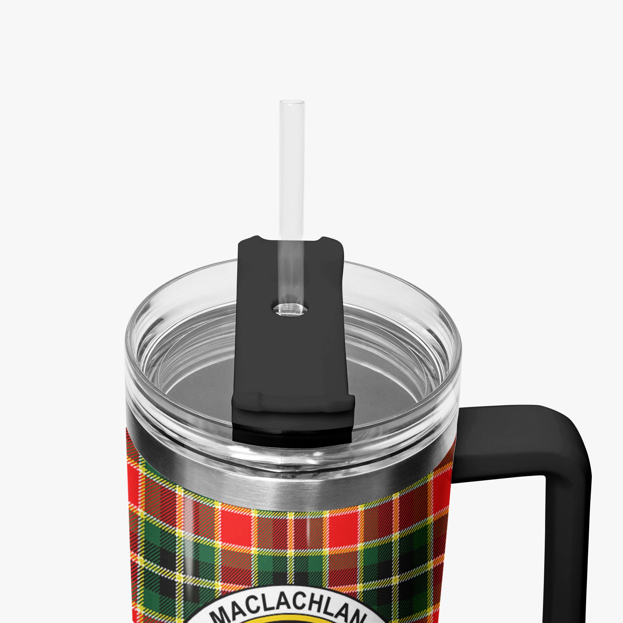 MacLachlan Hunting Modern Tartan Crest 40 oz Insulated Tumbler with Handle