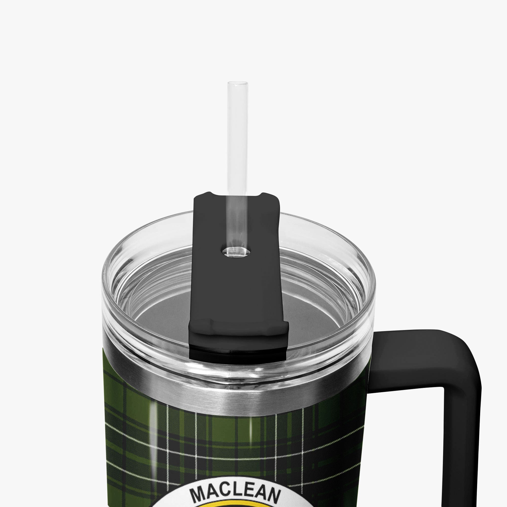 MacLean Hunting Tartan Crest 40 oz Insulated Tumbler with Handle